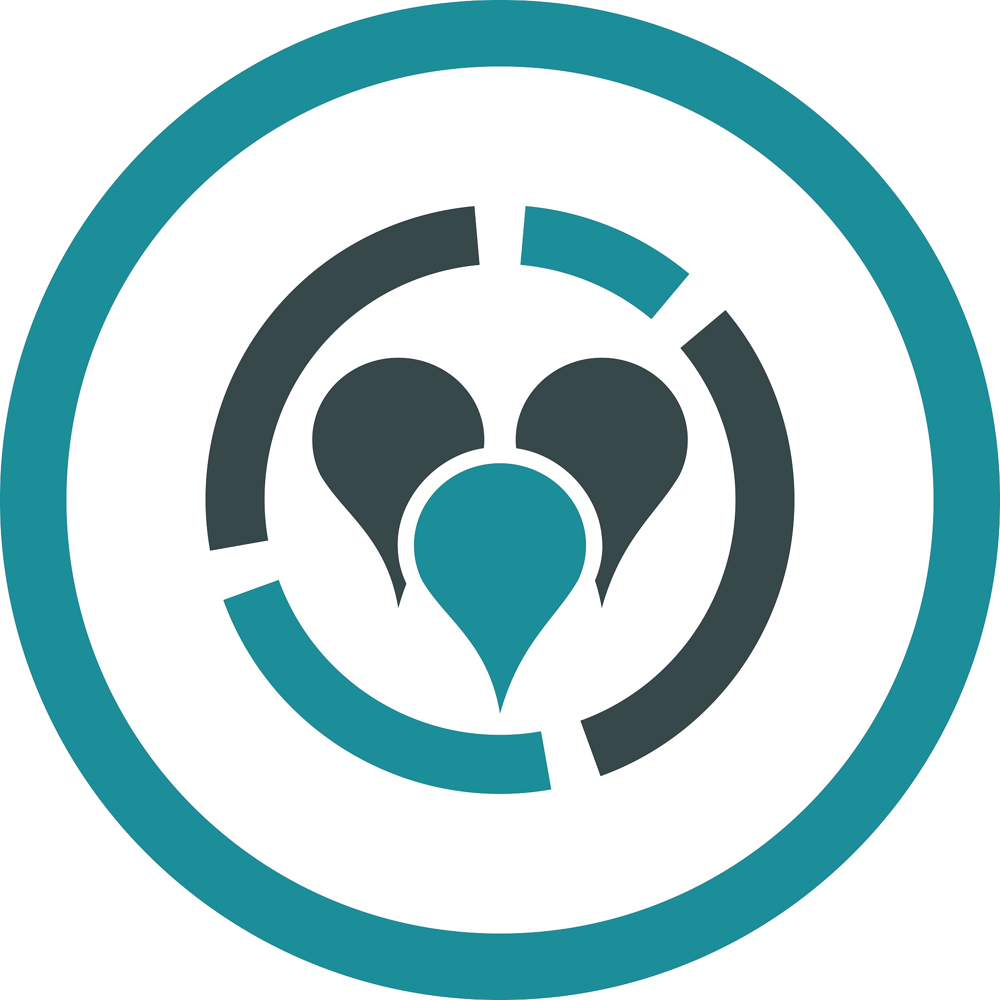 geo diagram flat soft blue colors rounded vector icon
