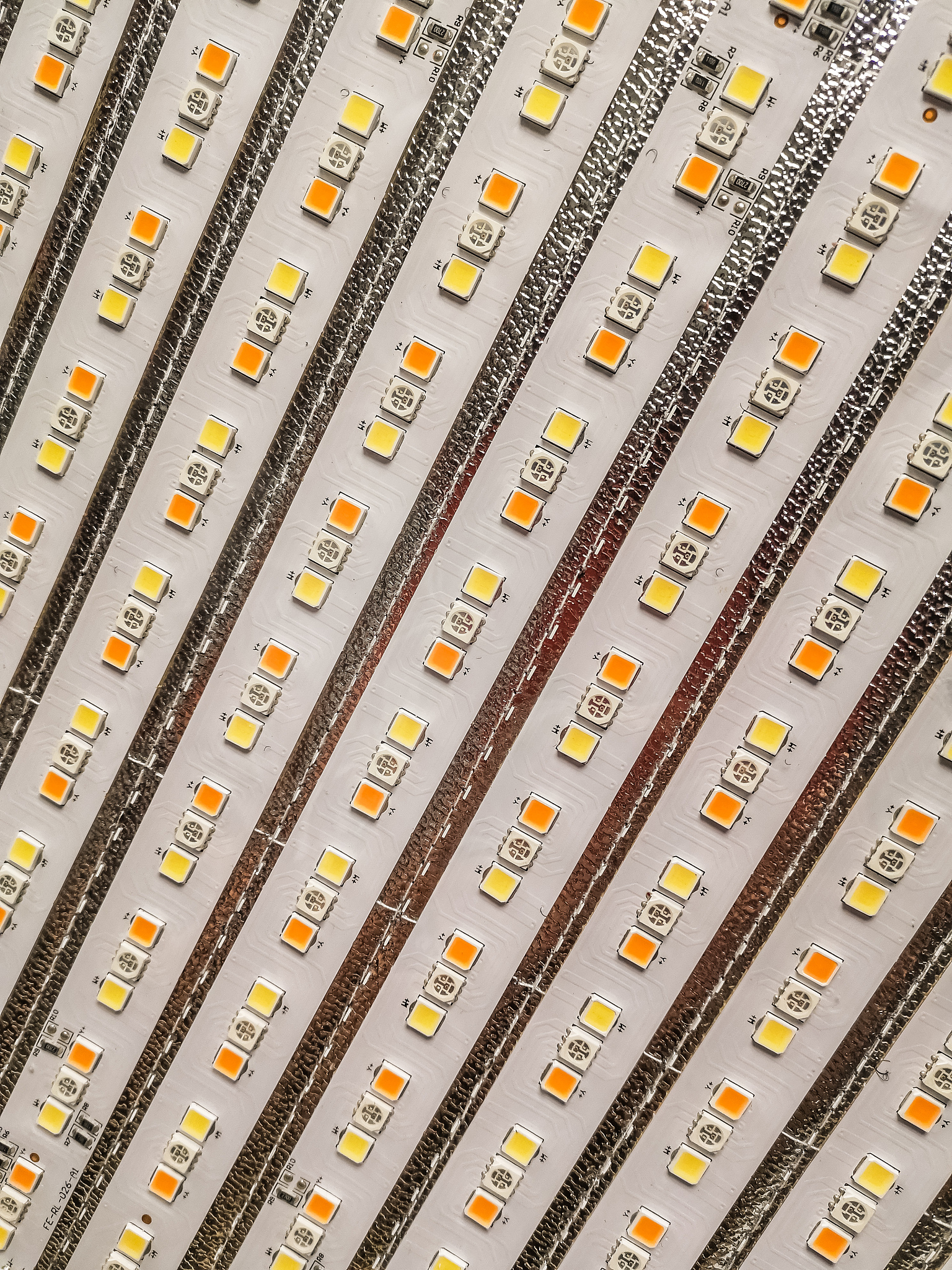 an abstract closeup of a rbg led panel for lighting.