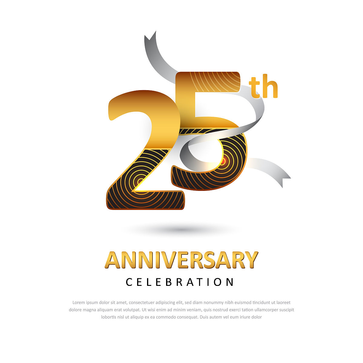 25年创意周年庆典模板设计丝带