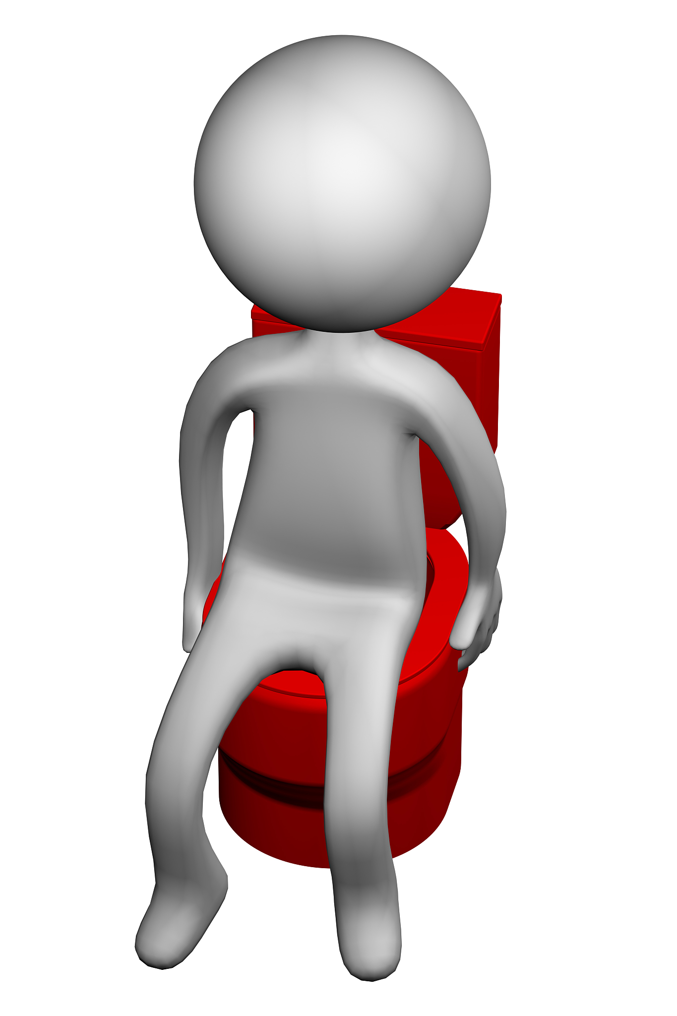 3d man on the toilet seat