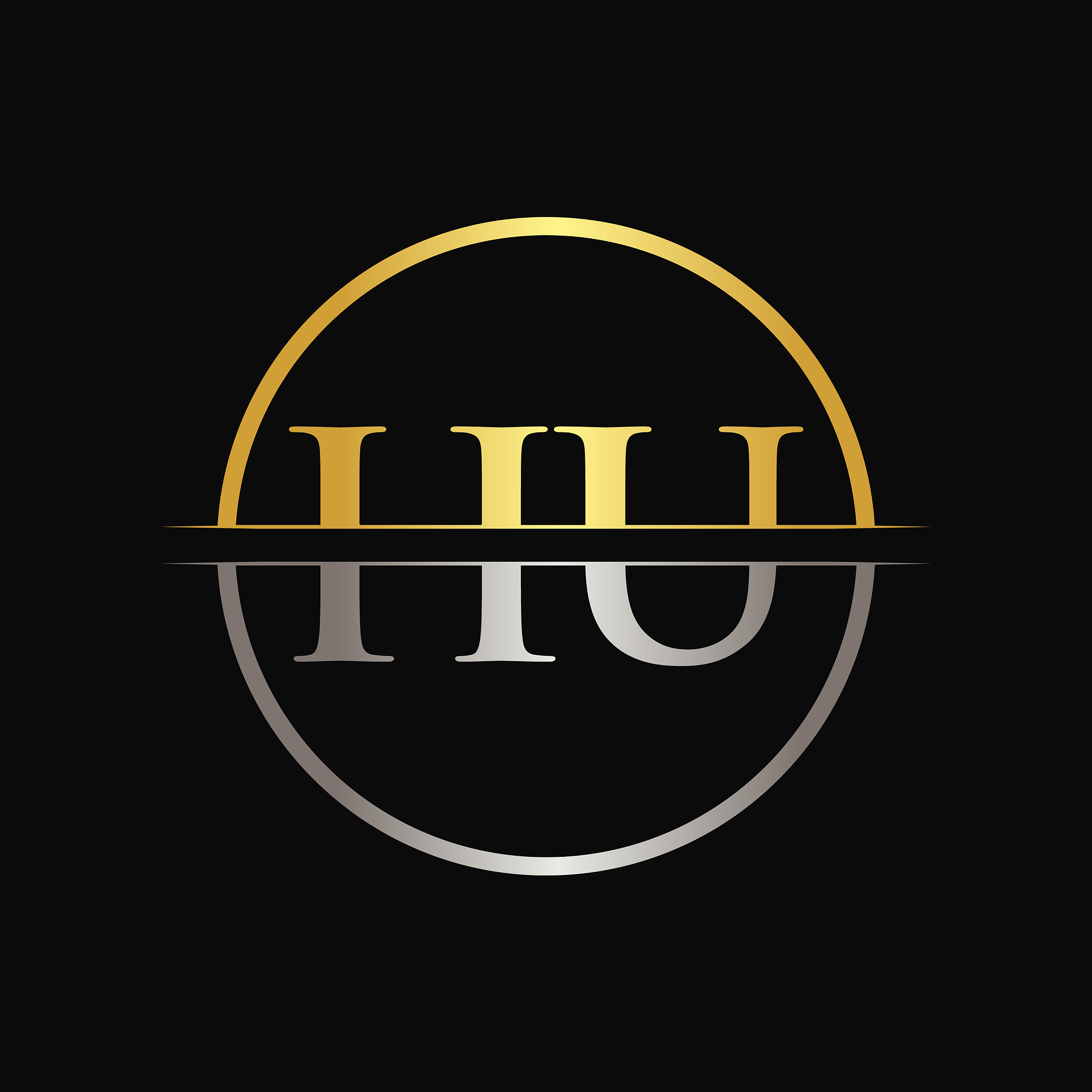 hu letter type logo design template abstract
