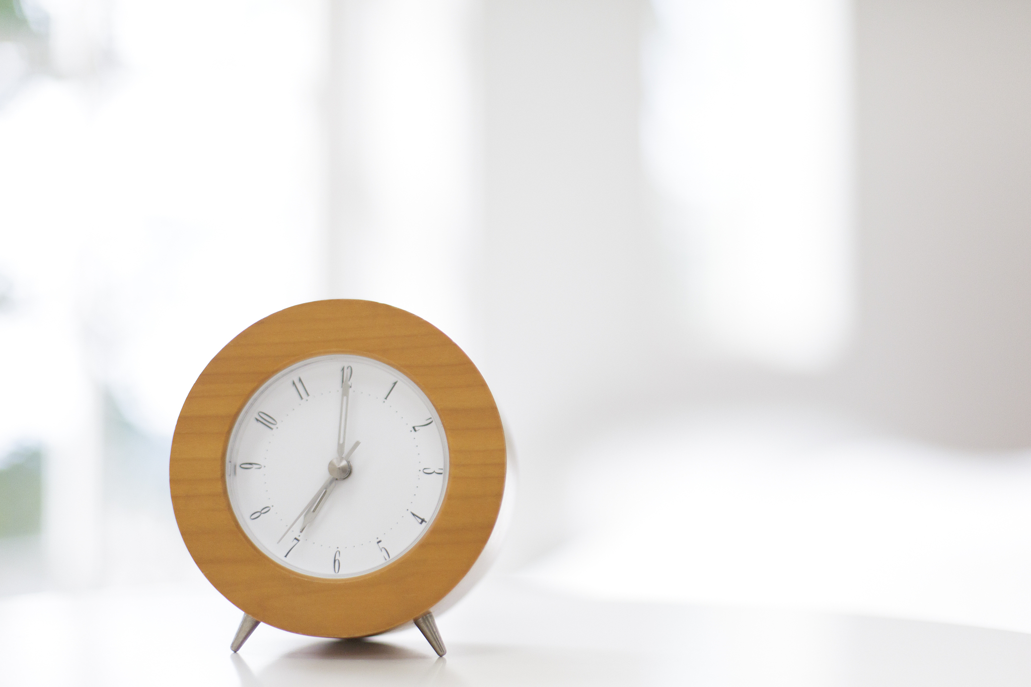 clock on night table