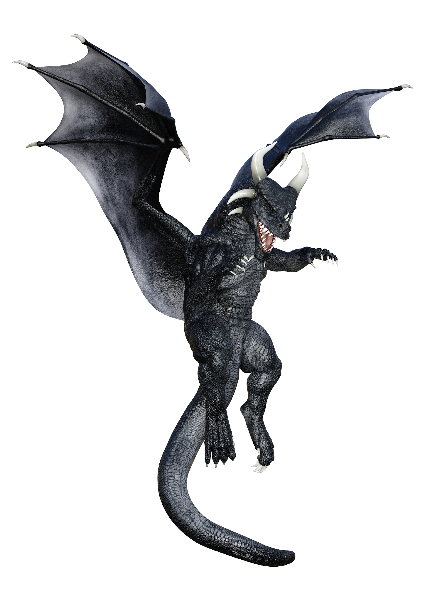 3d illustration fantasy dragon on white