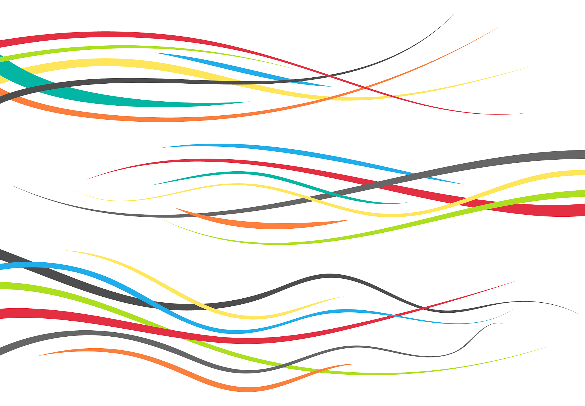 set of abstract color curved lines