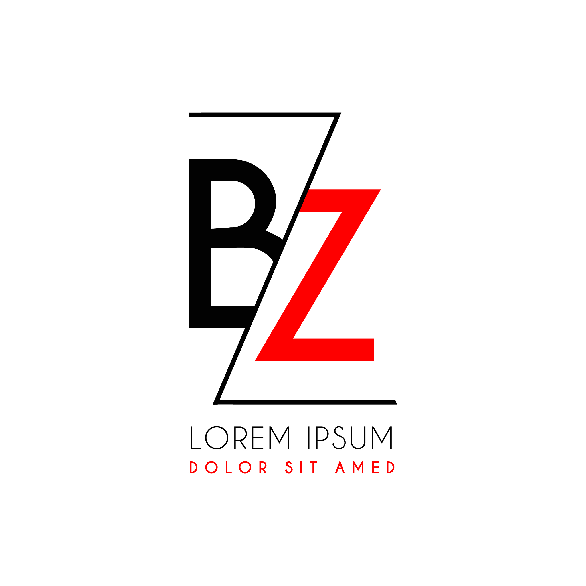 bz logo letter separated a black zigzag line