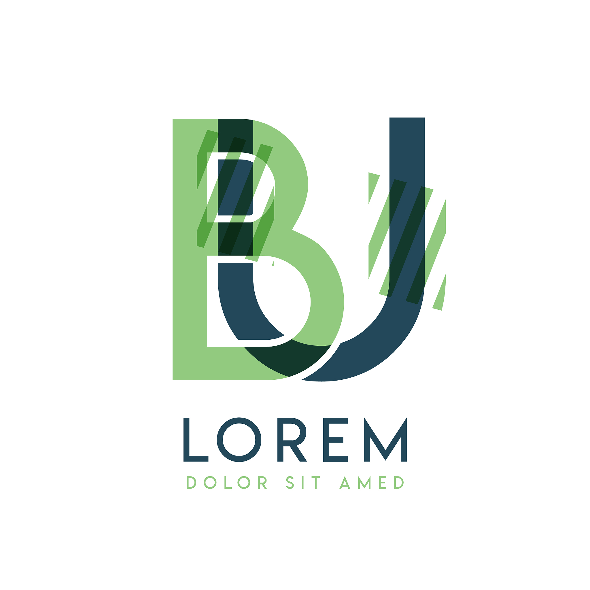ub colorful logo design with green and dark green