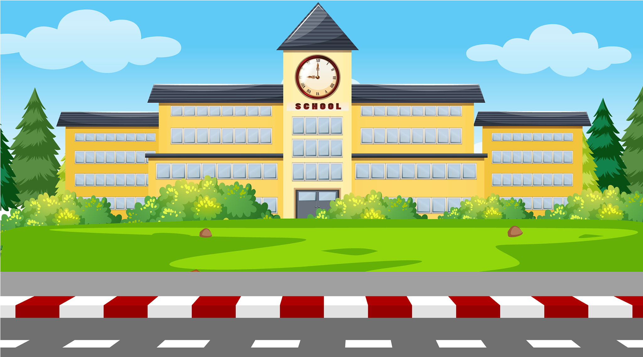 a school building background
