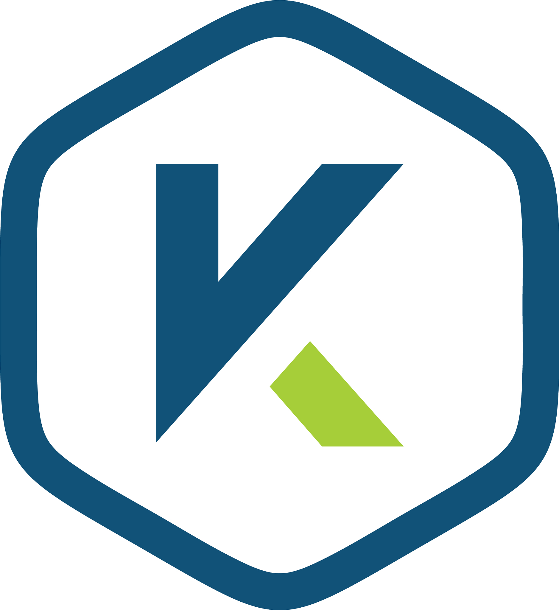 initial k hexagon logo template