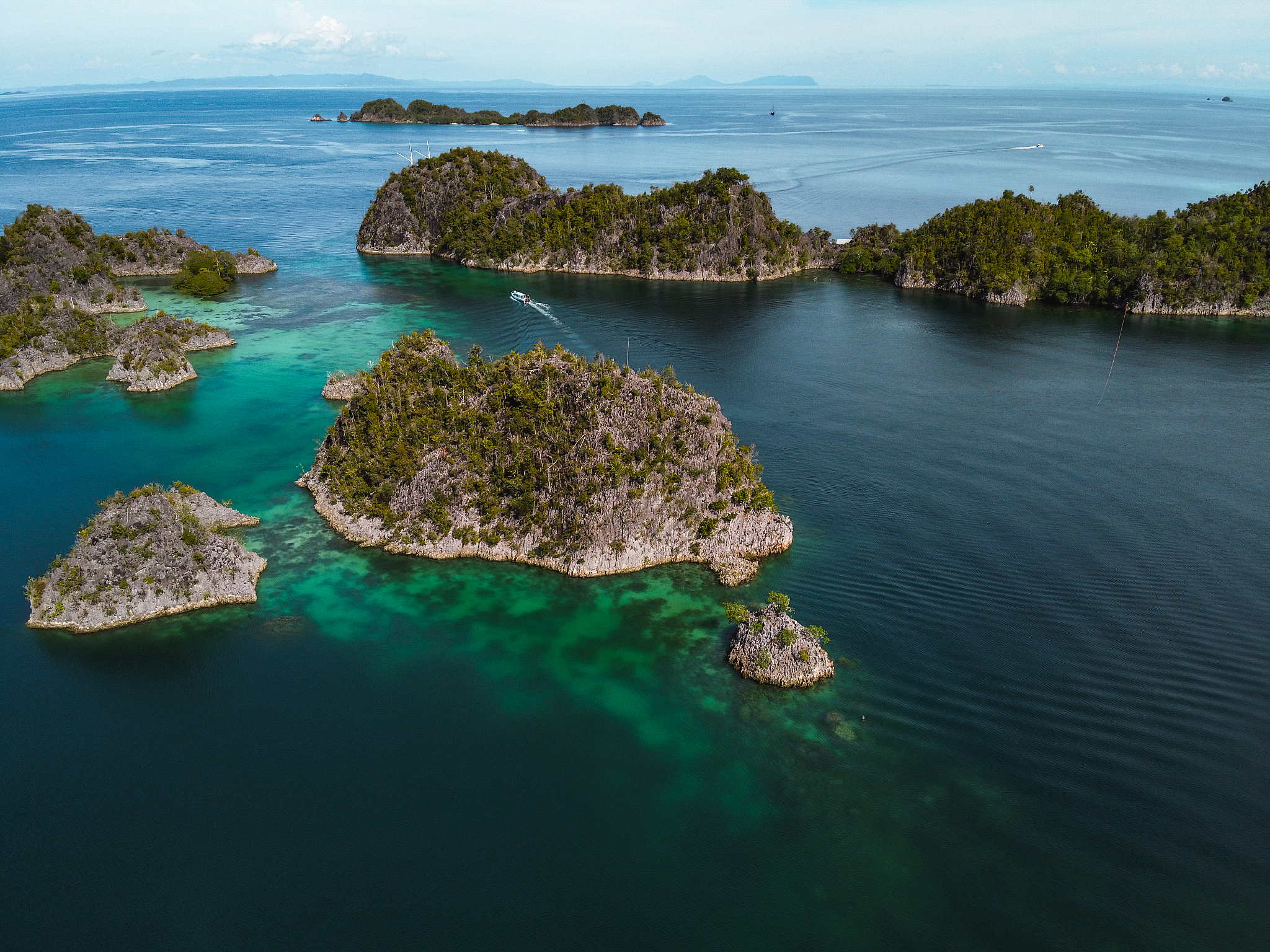aerial view of indonesian island archipelago