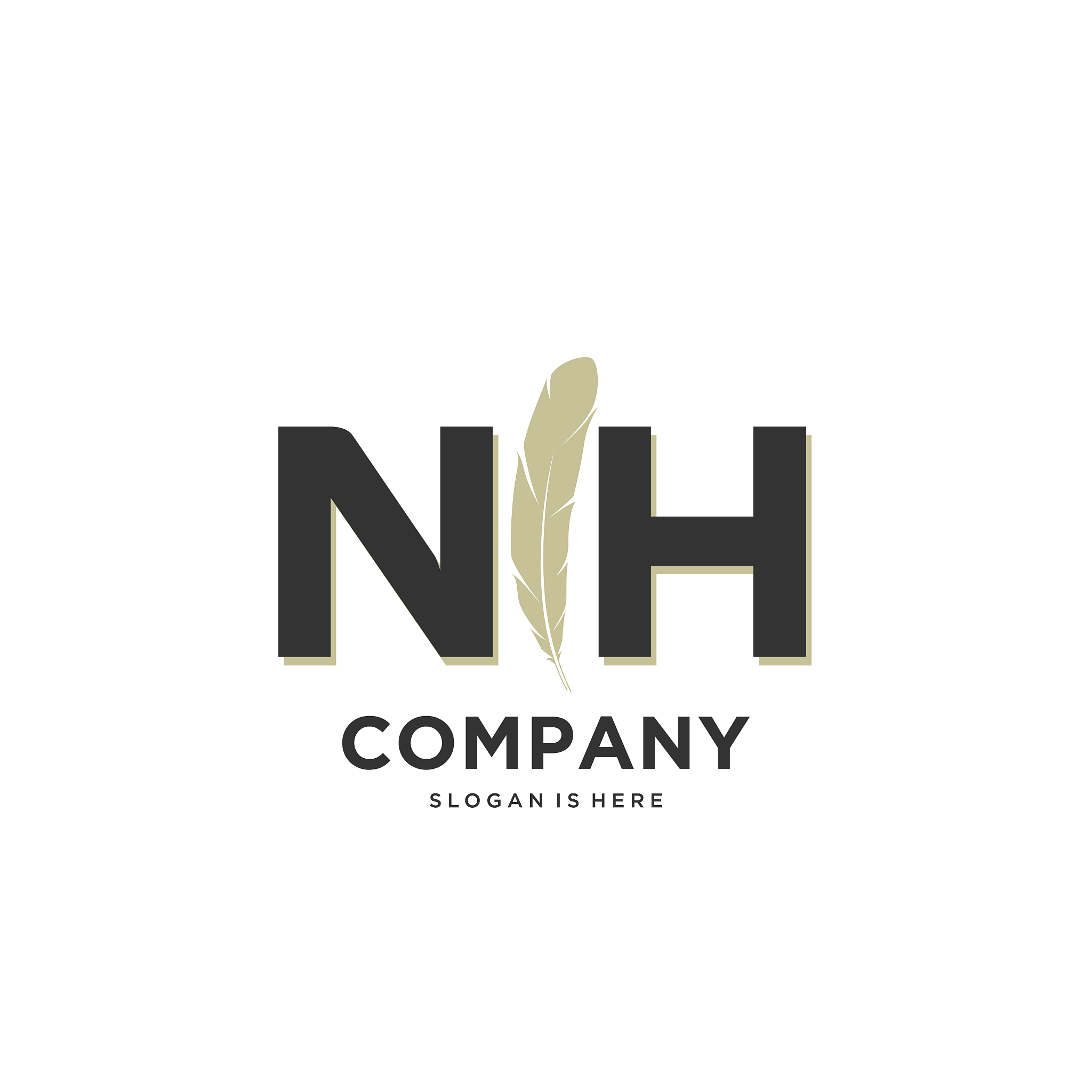 initial nh letter unique attractive creative