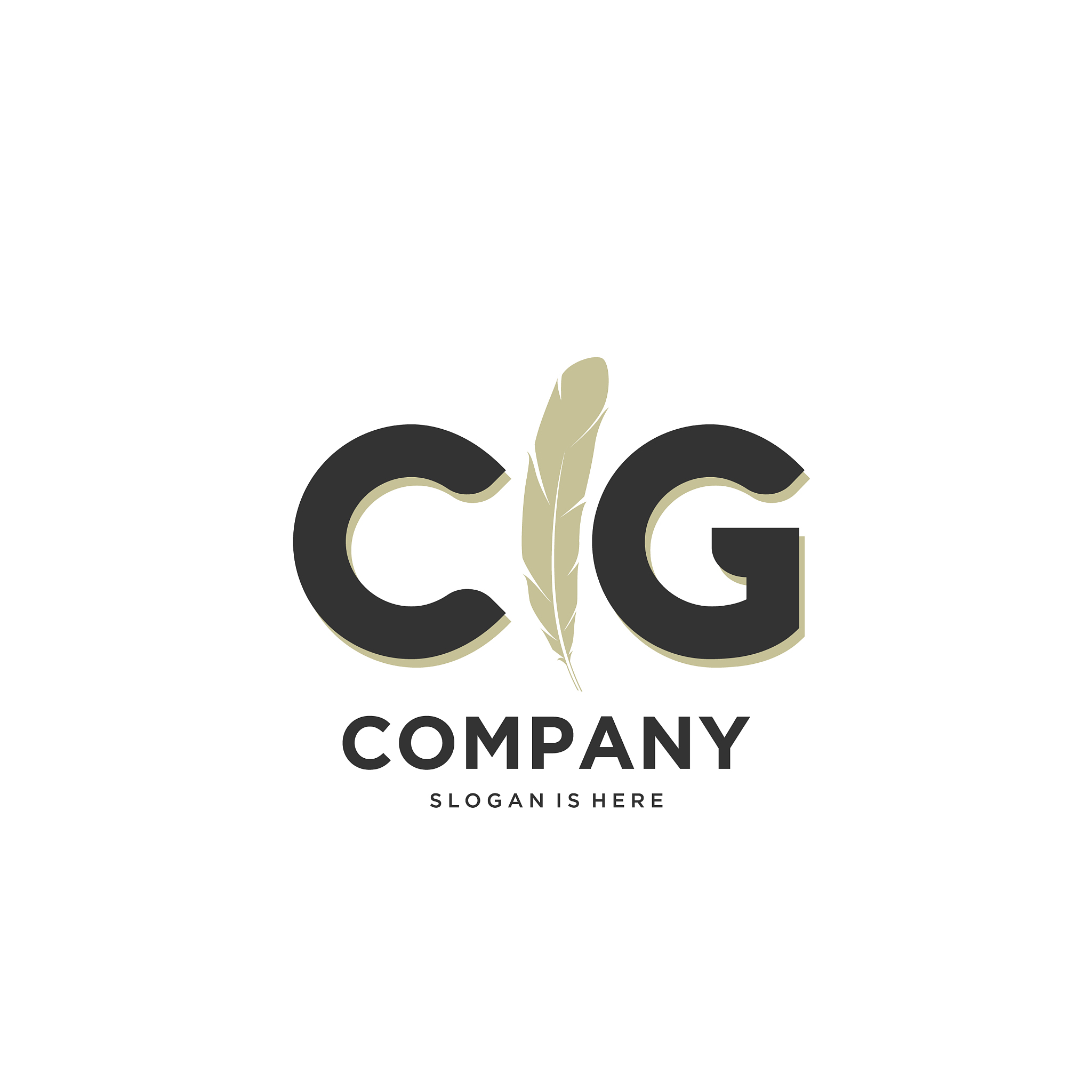 initial cg letter unique attractive creative