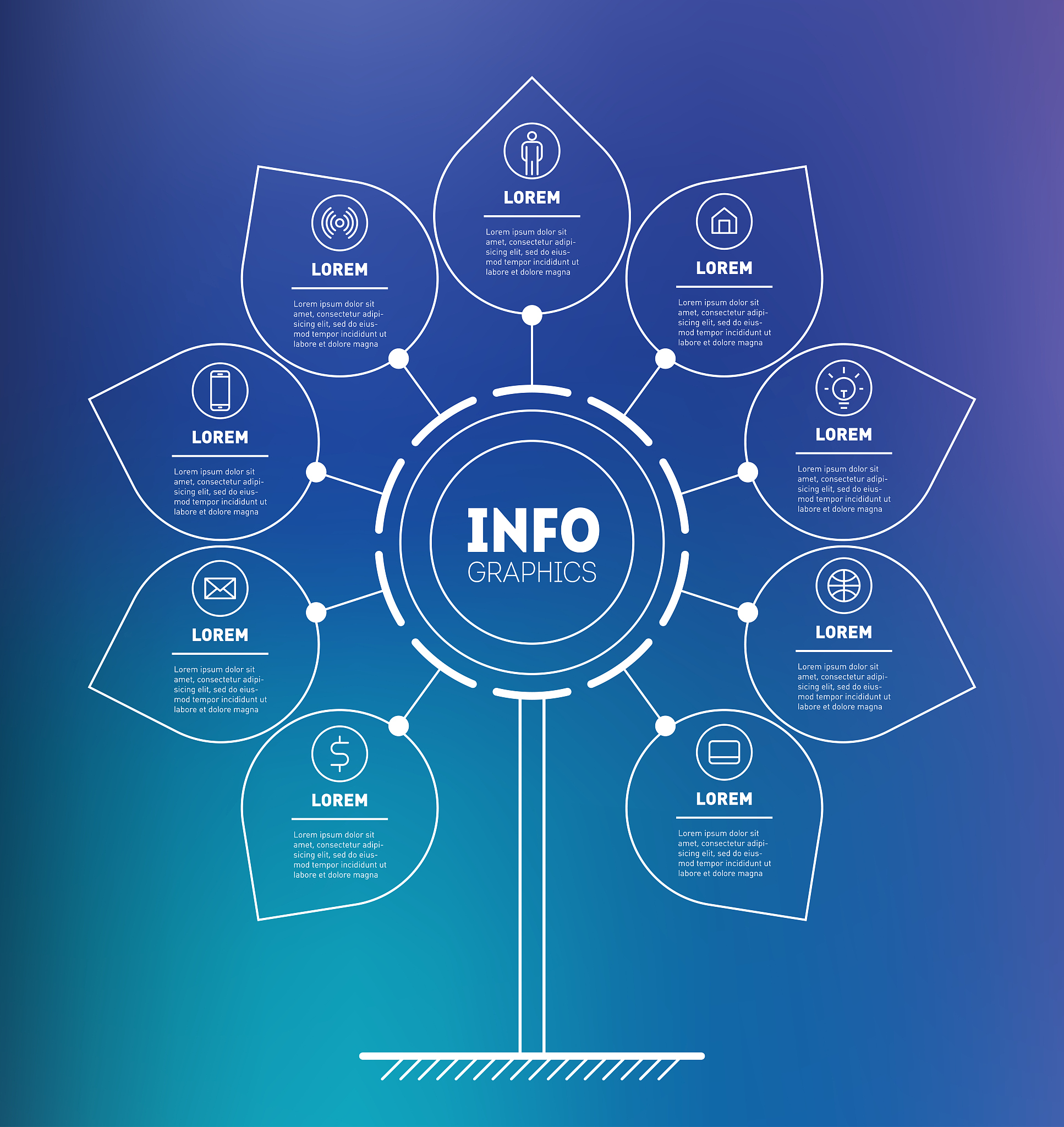 vertical timeline infographics. tree of development and growth o