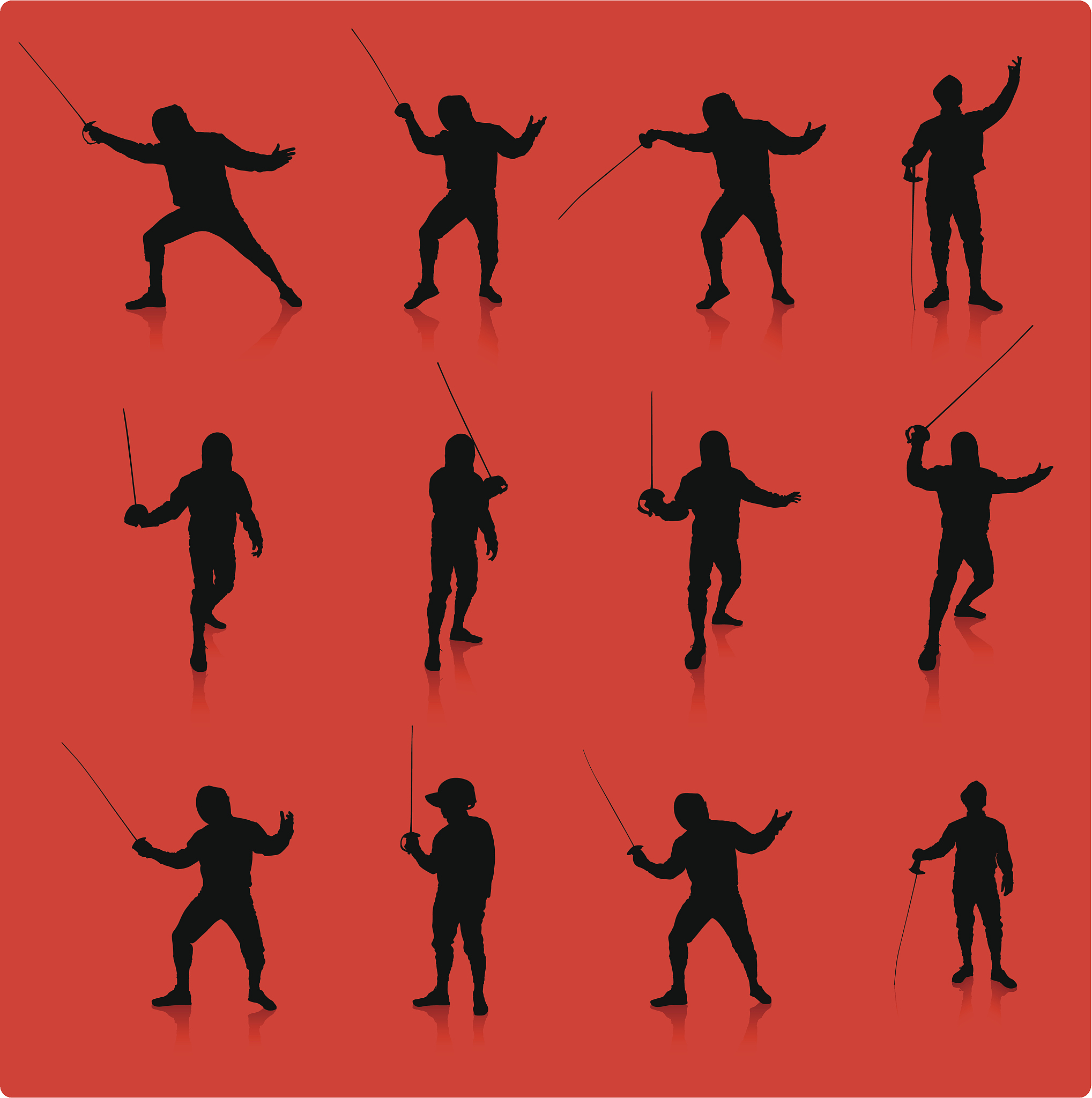 fencing silhouette collection