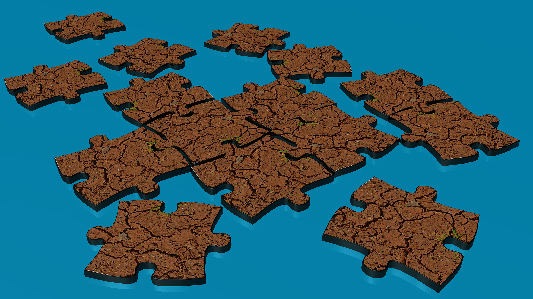 puzzle pieces one out outstanding hole  background - <strong>3</strong>d