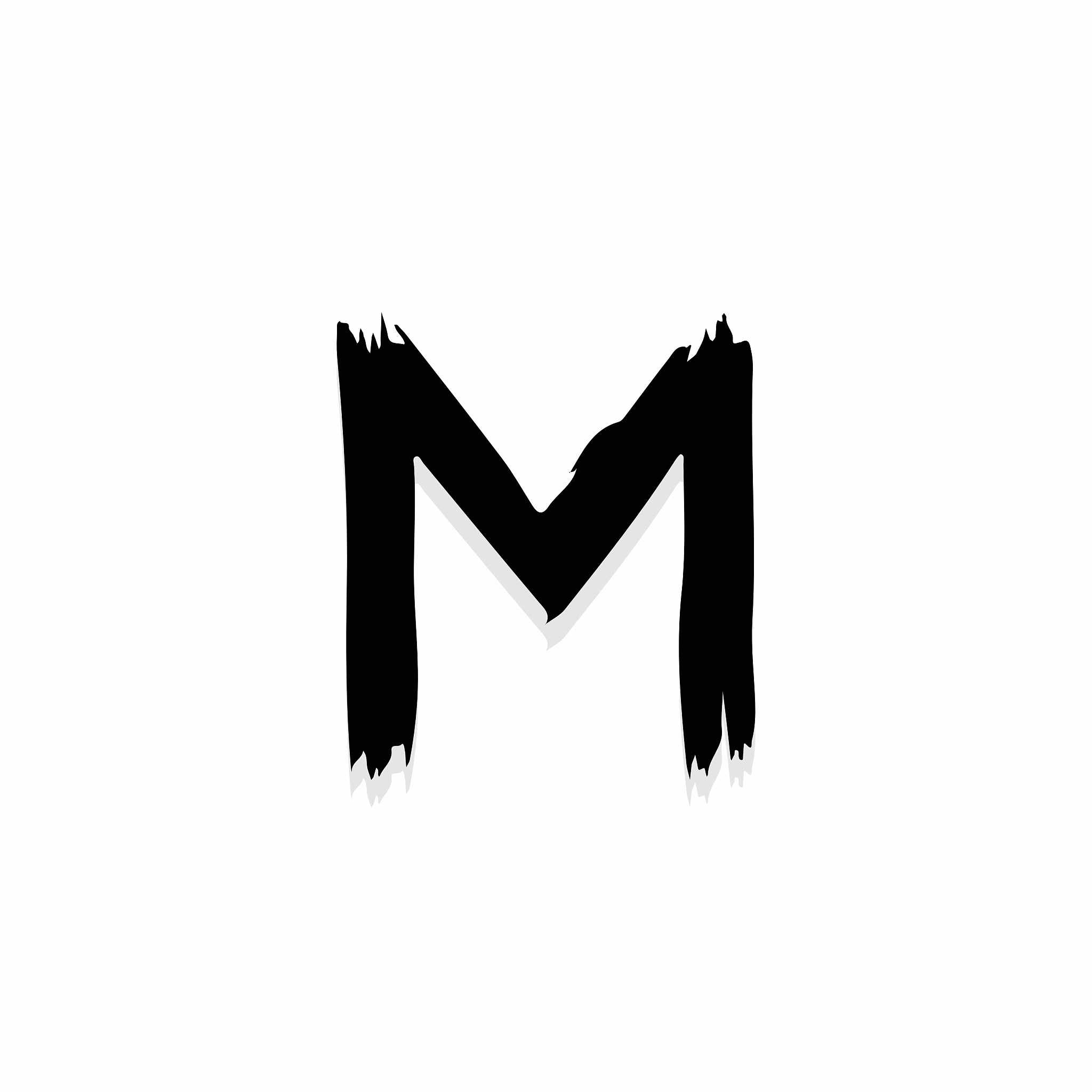 scary horror logo letter m