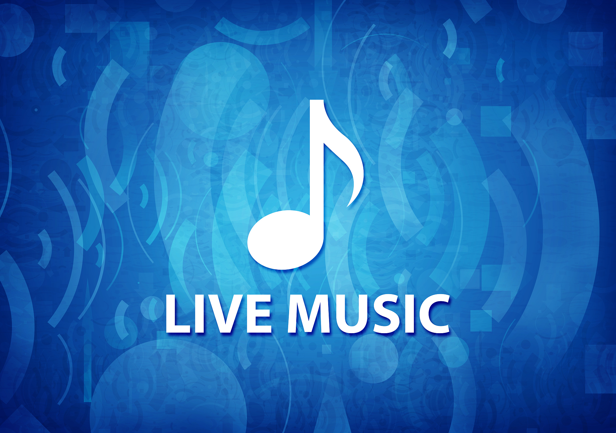 live music cyan blue background