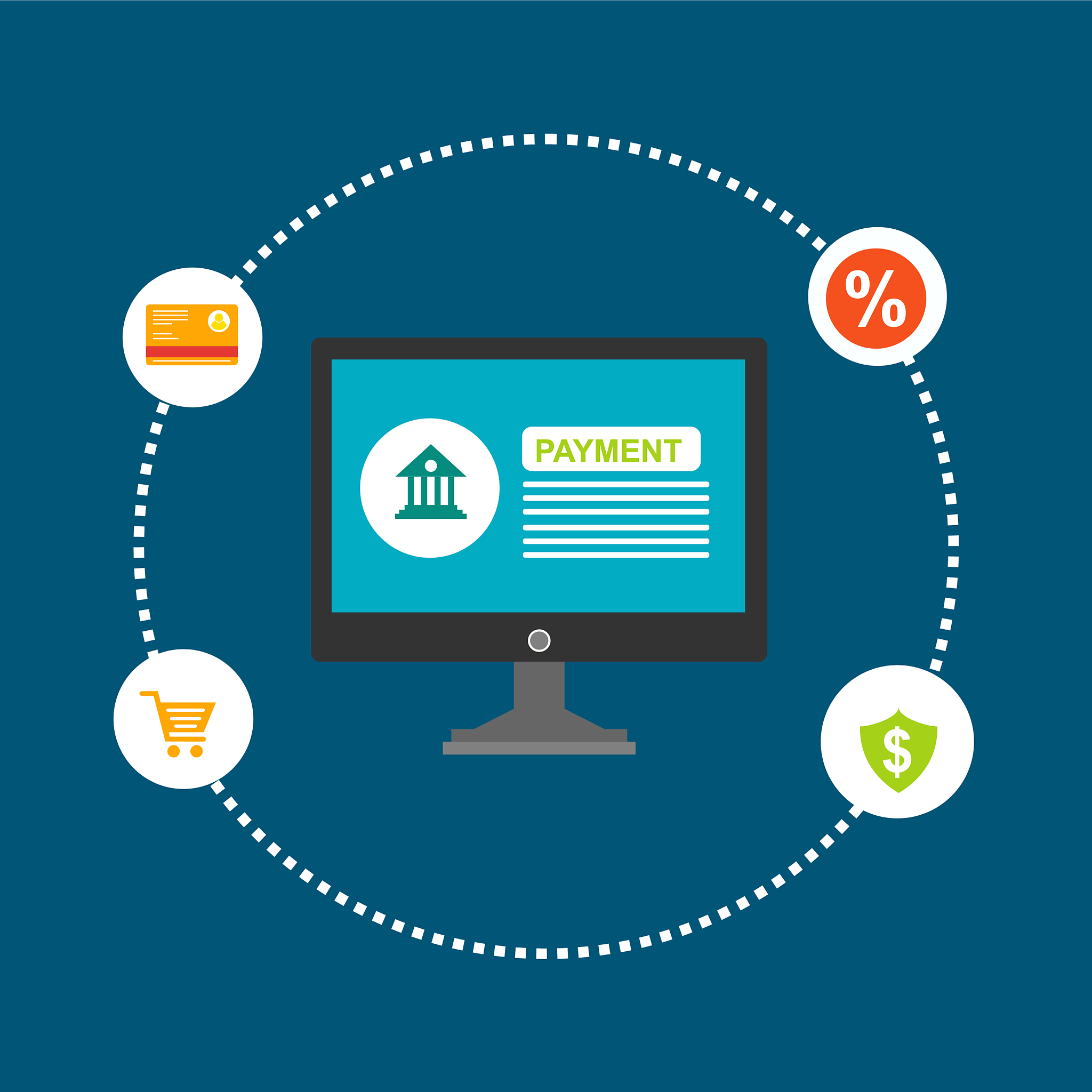 concept online and mobile payments for web page
