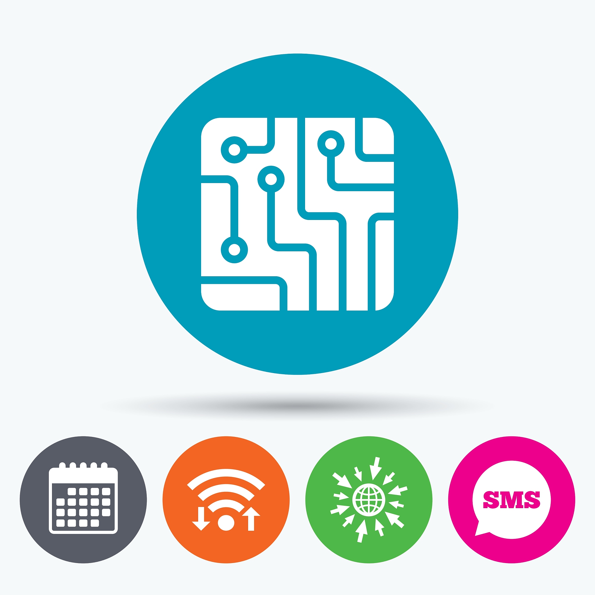 circuit board sign icon technology symbol