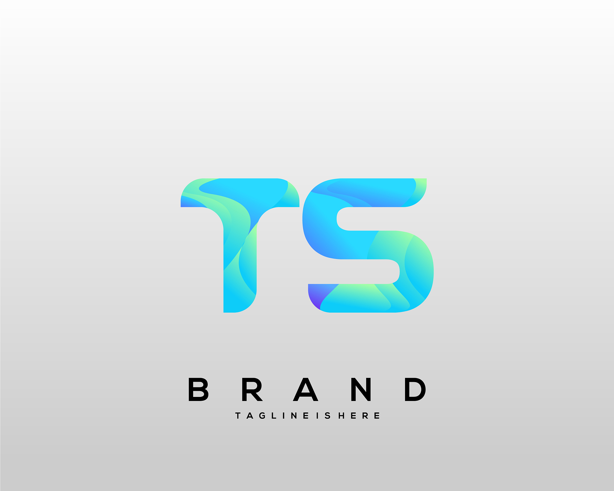 ts initial logo with colorful template