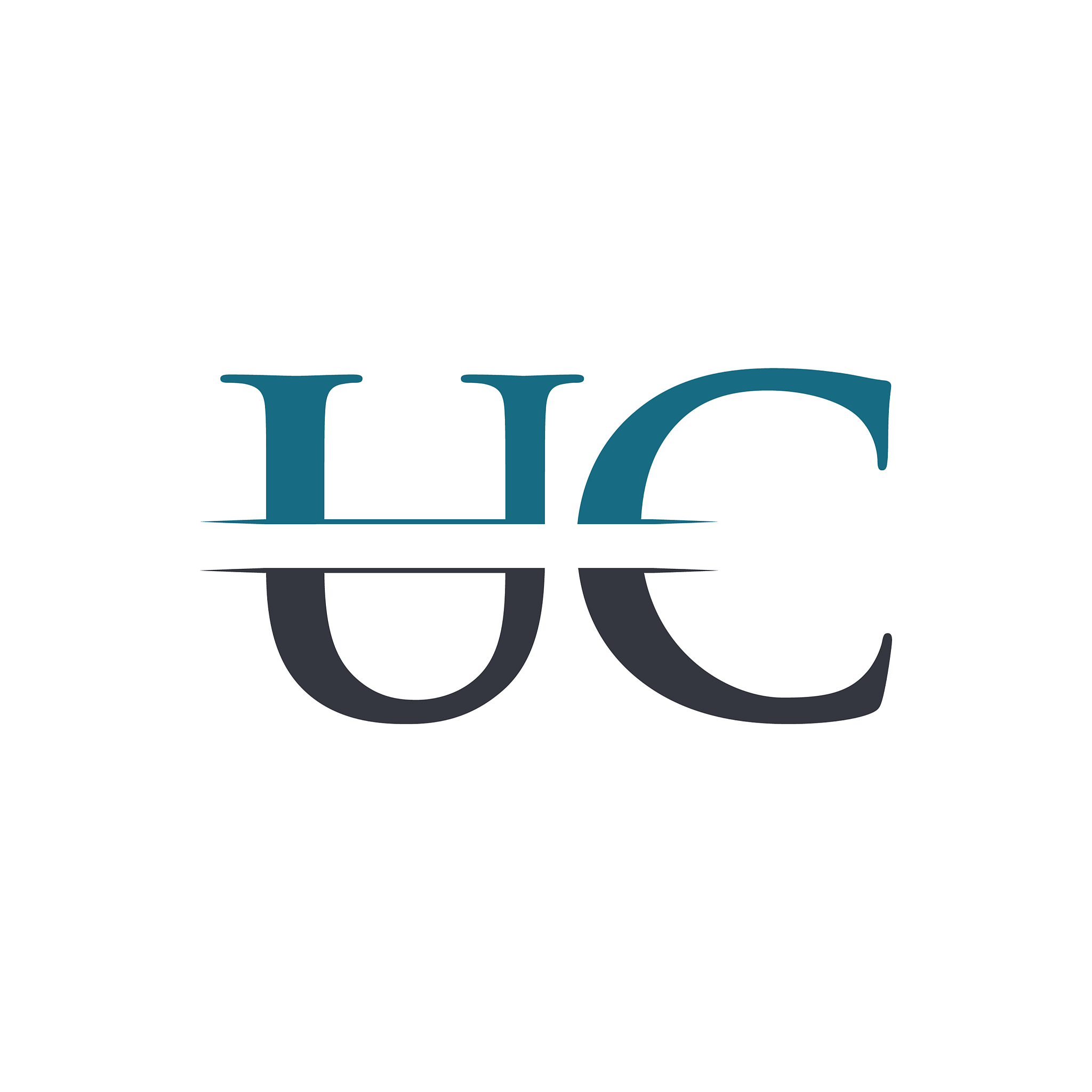 initial letter uc logo design template uc letter