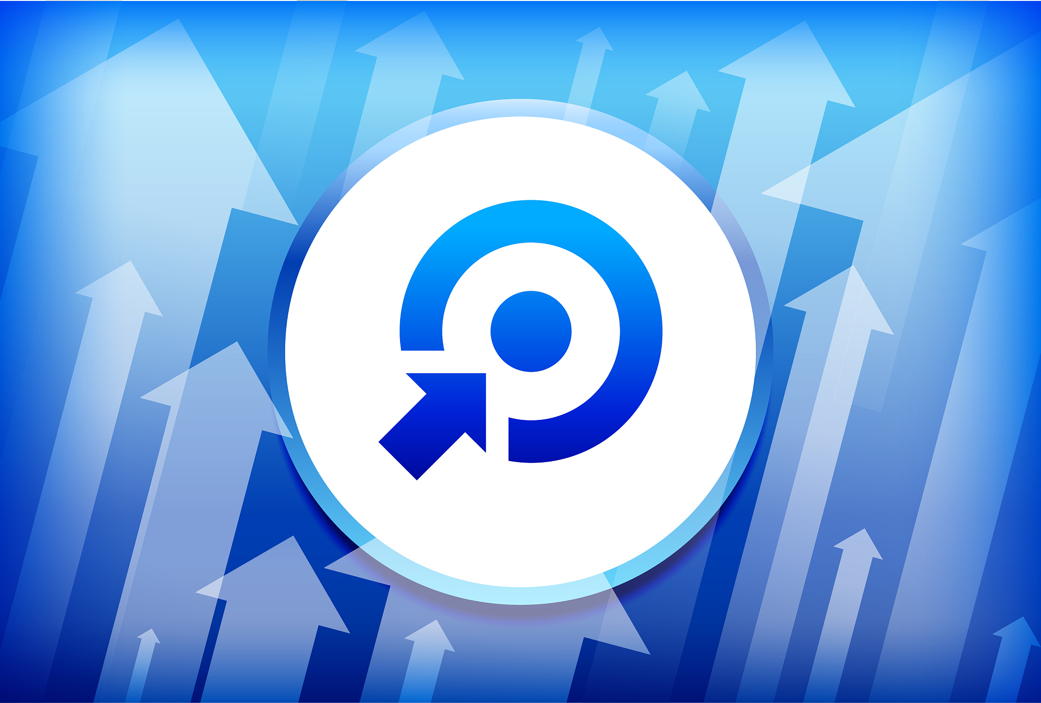 target blue up arrows background