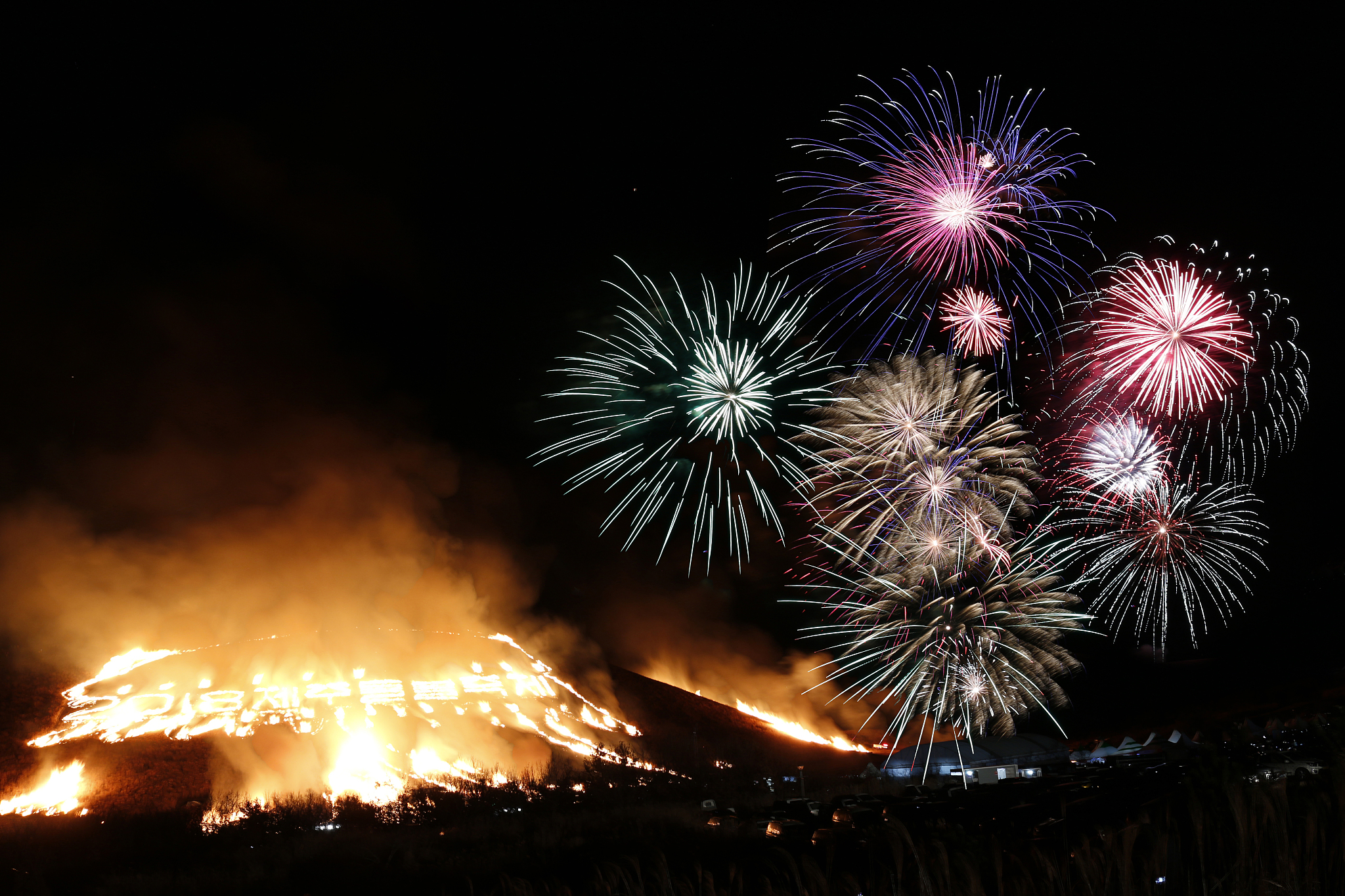 jeju bird star rise fire festival, fireworks, rise and burn