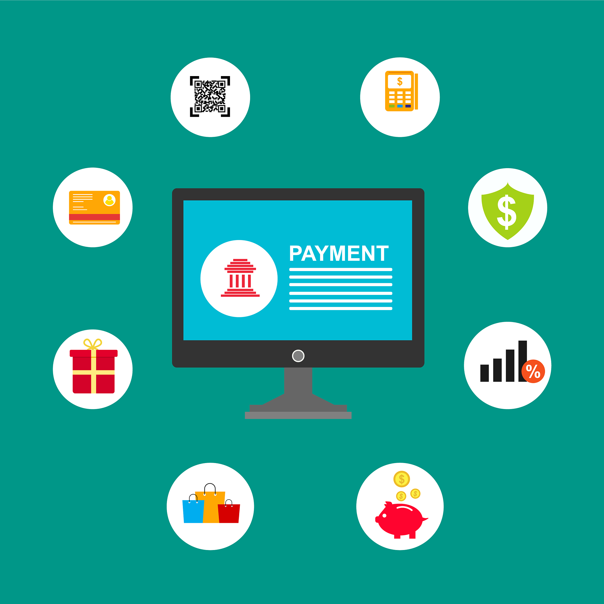 concept online and mobile payments for web page