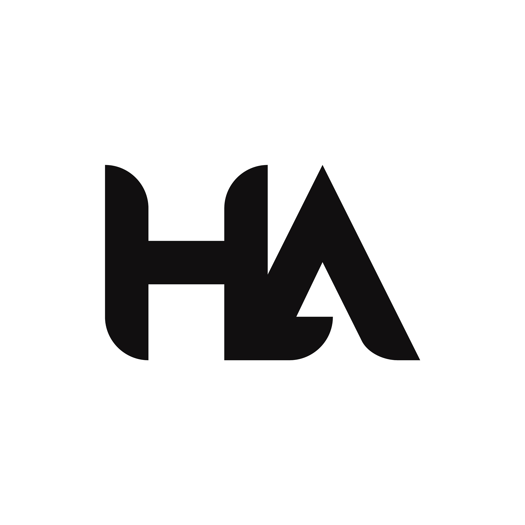 ha letter logo design with simple style