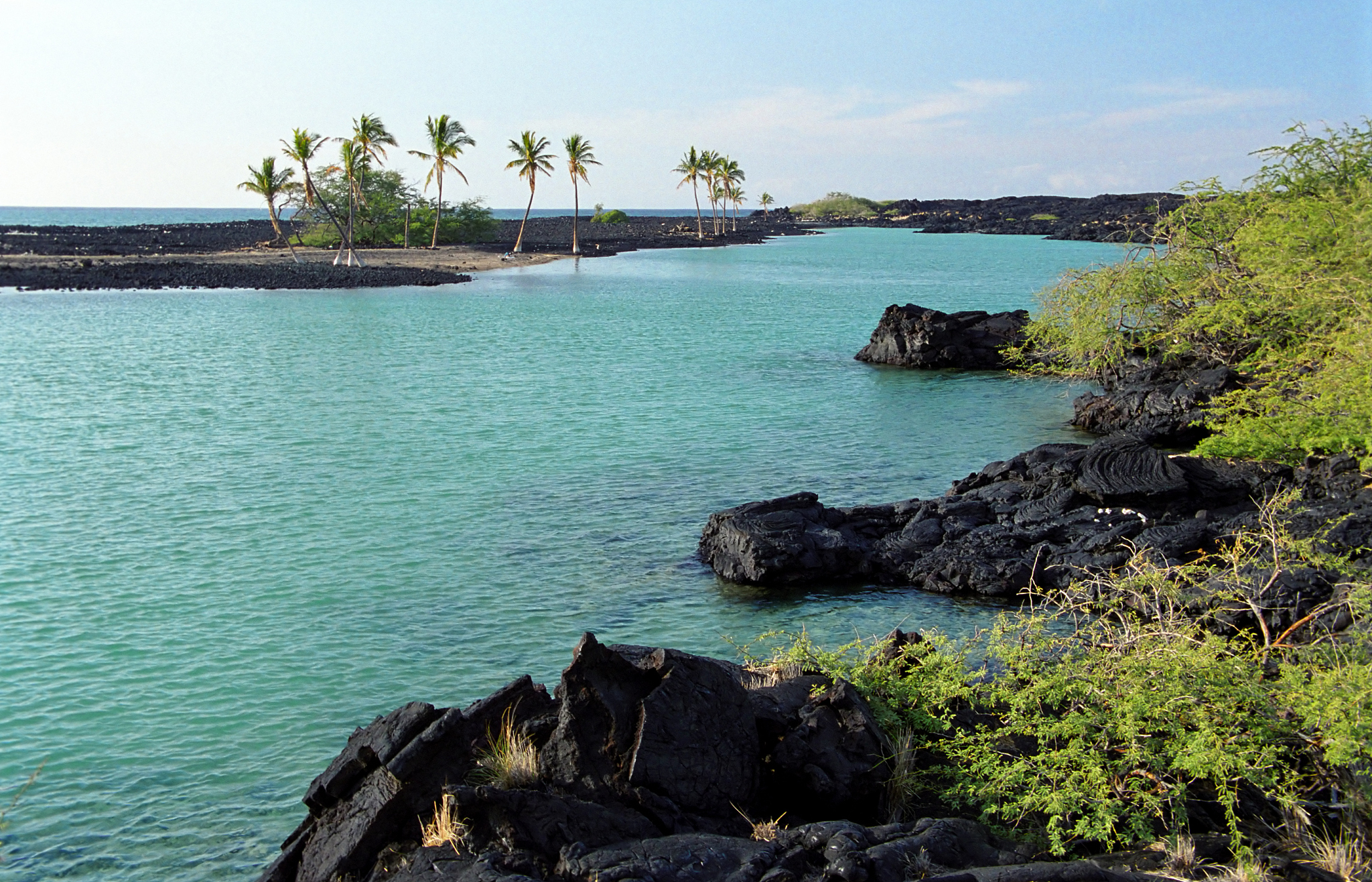 remote tropical bay and beach