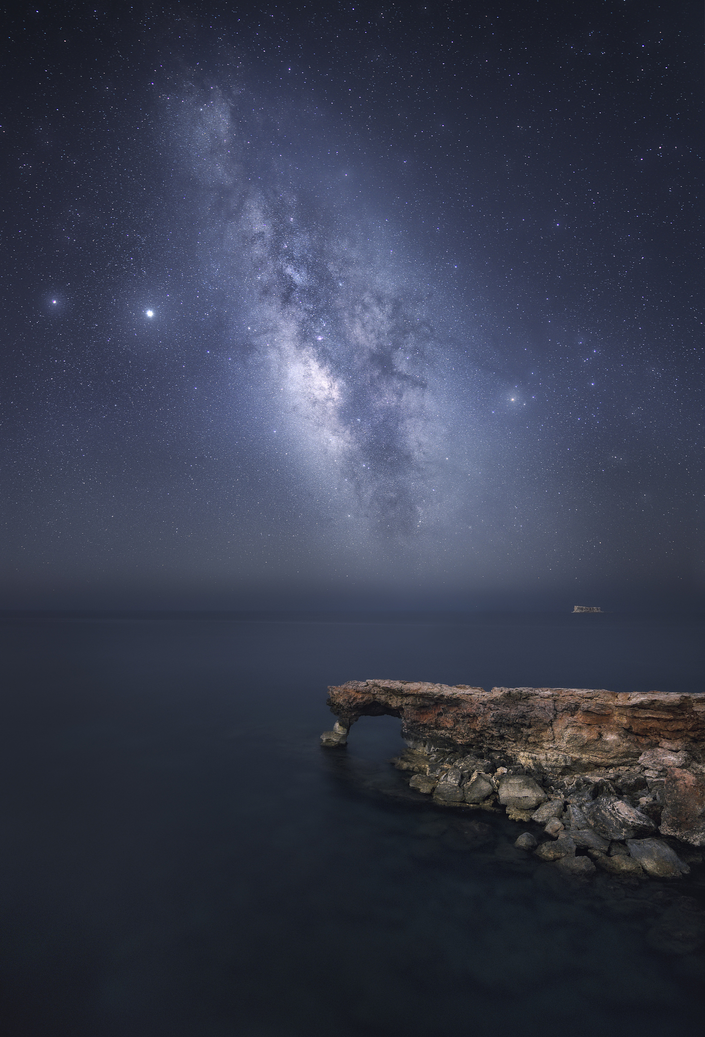 scenic view of sea against sky at night,malta