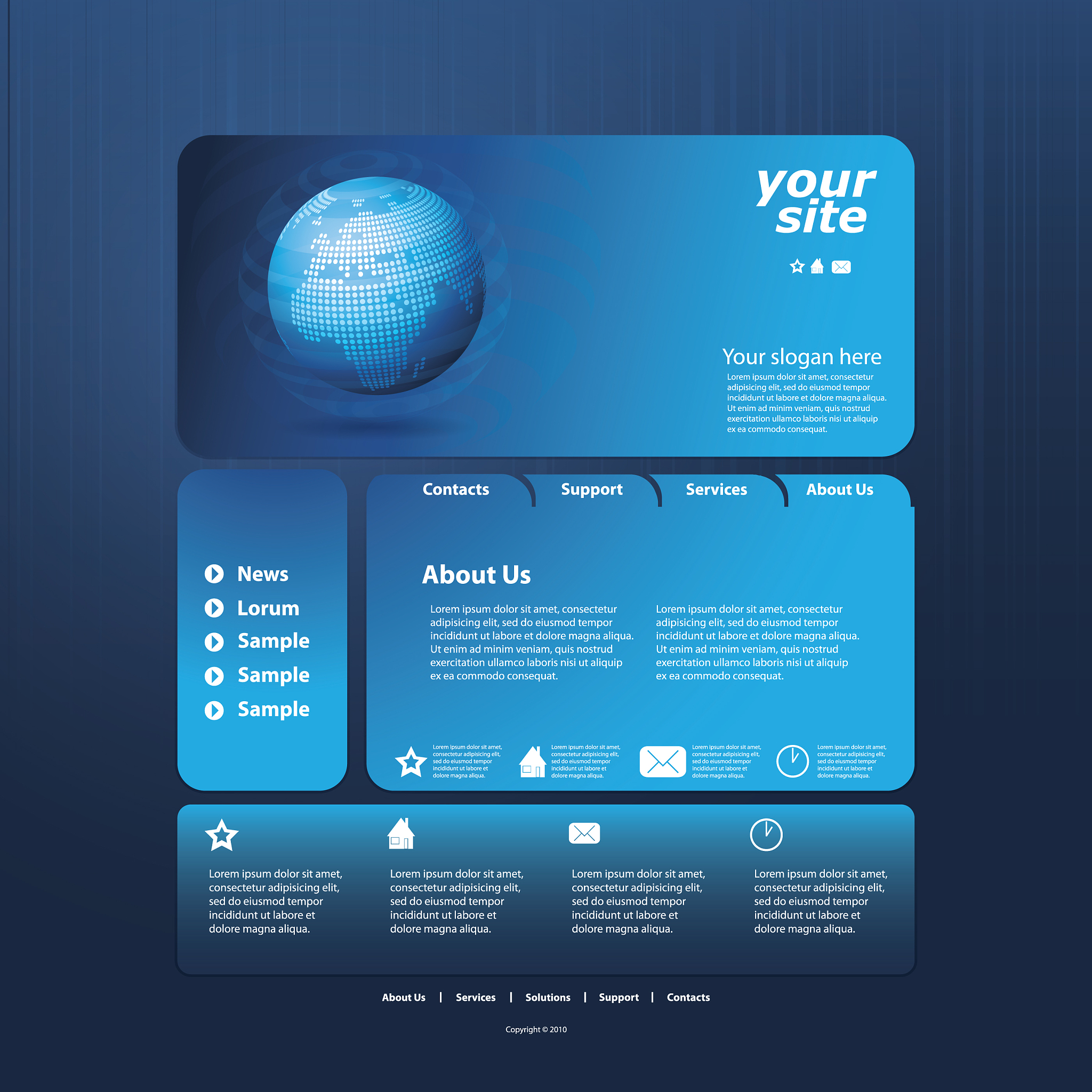 one page website template