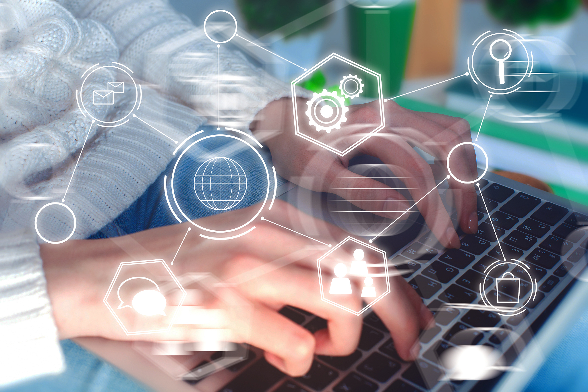 future, innovation and communication concept