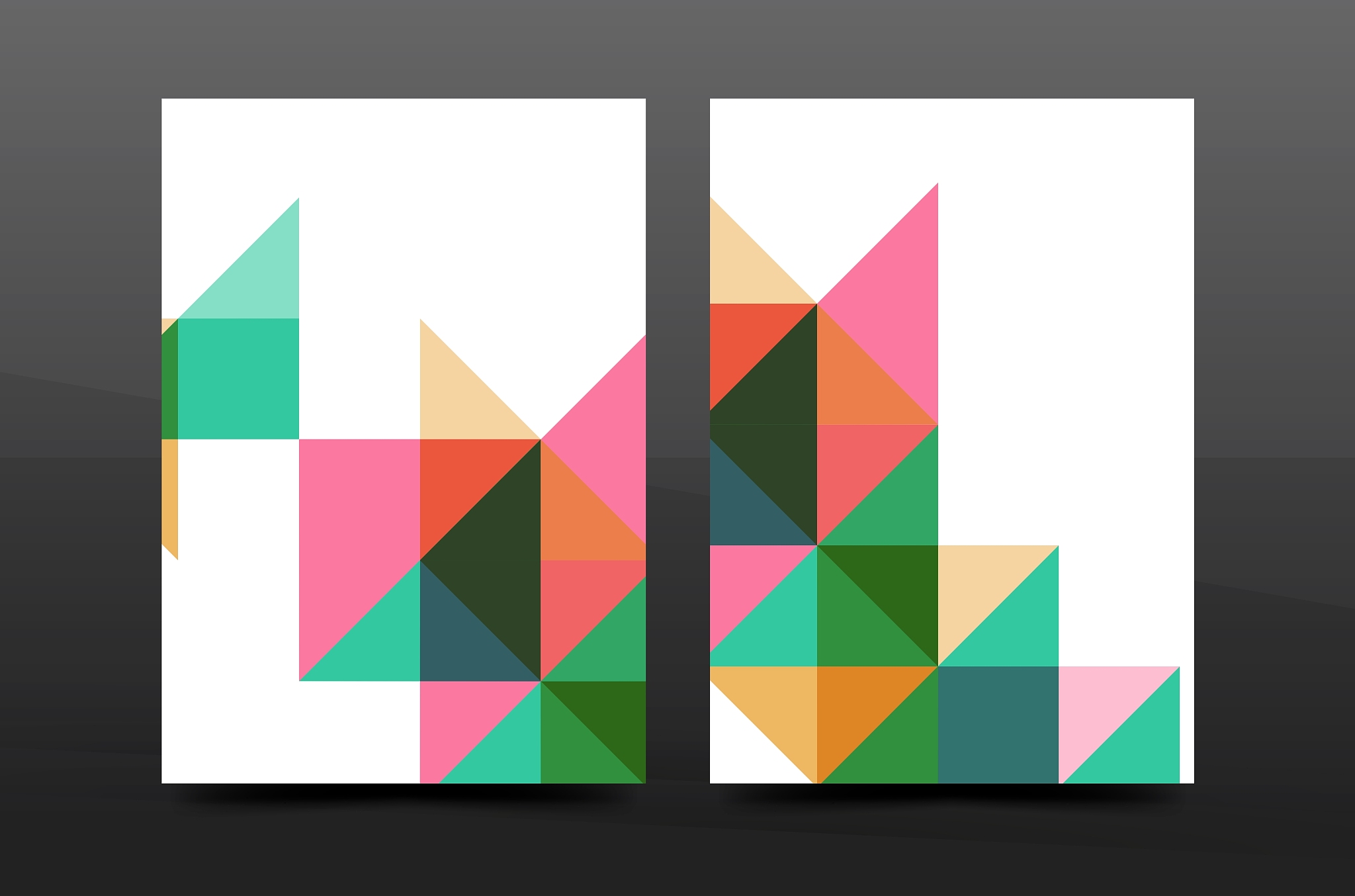 colorful geometry design annual report a4 cover