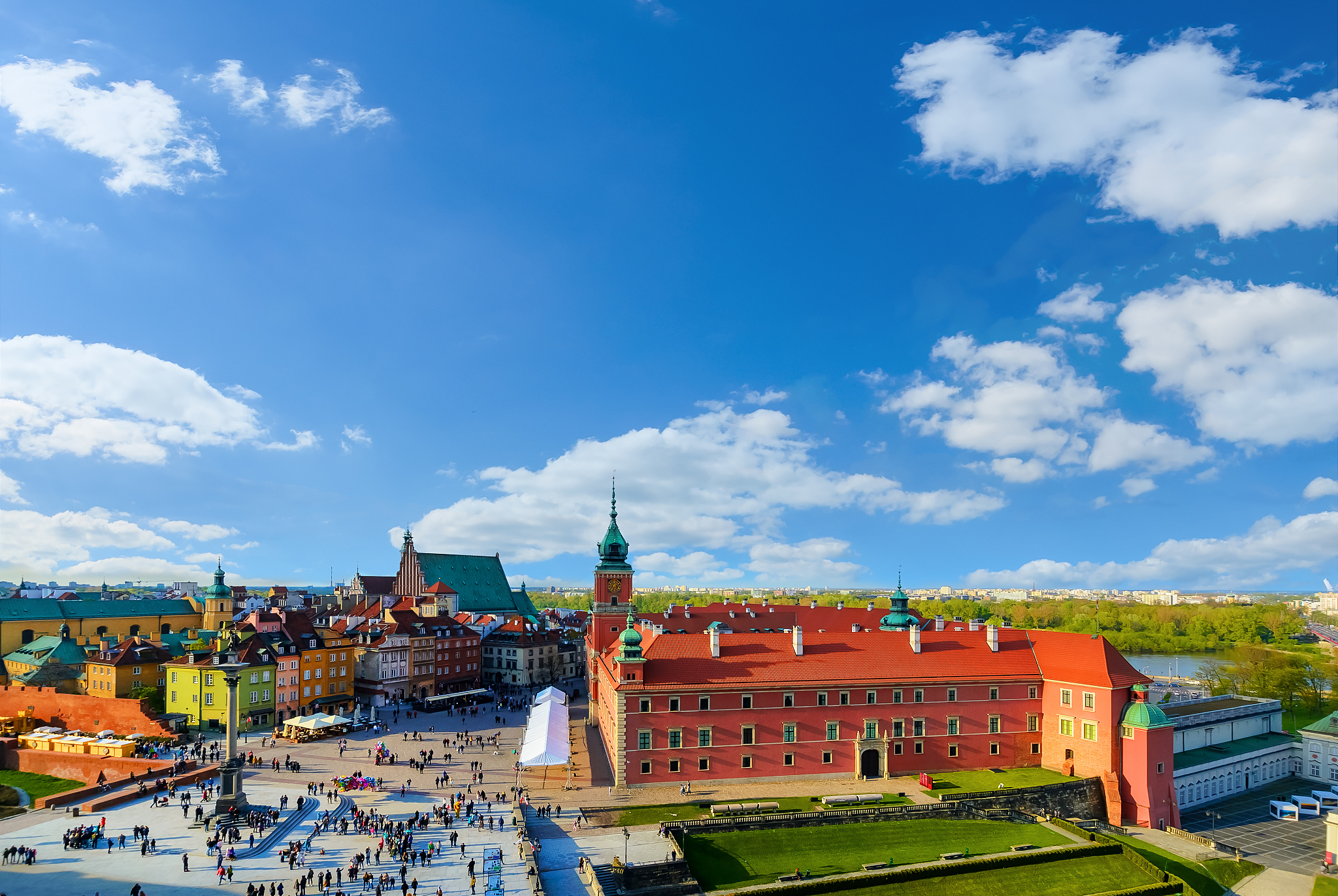 royal castle and old town in a summer day