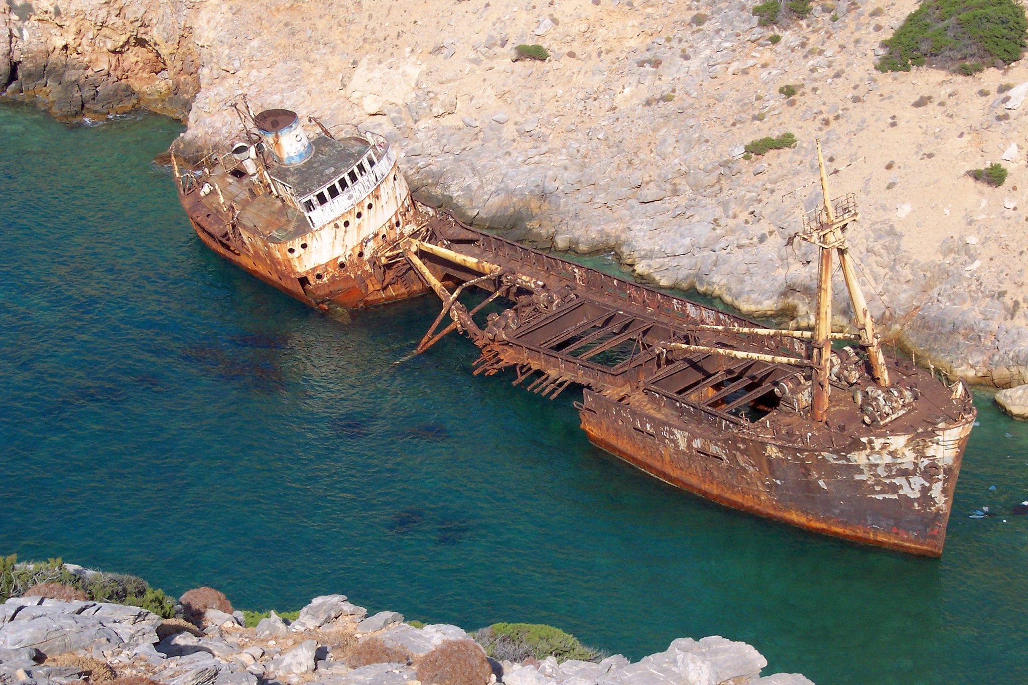 ship wreck of olympia in amorgos