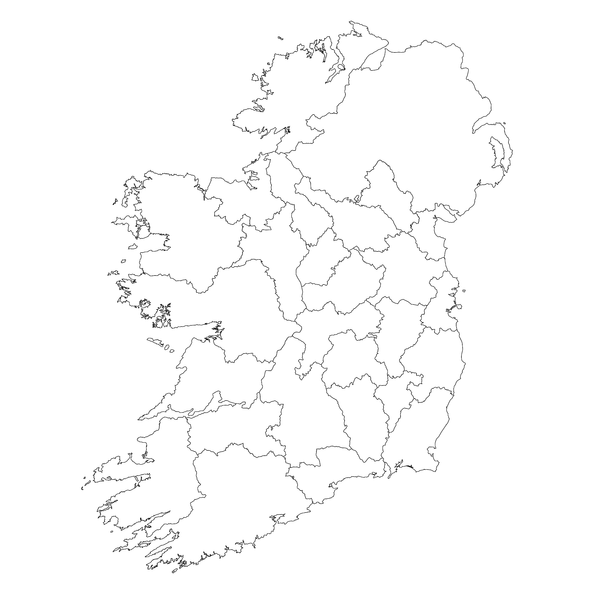 maps of ireland vector graphics design. white background.