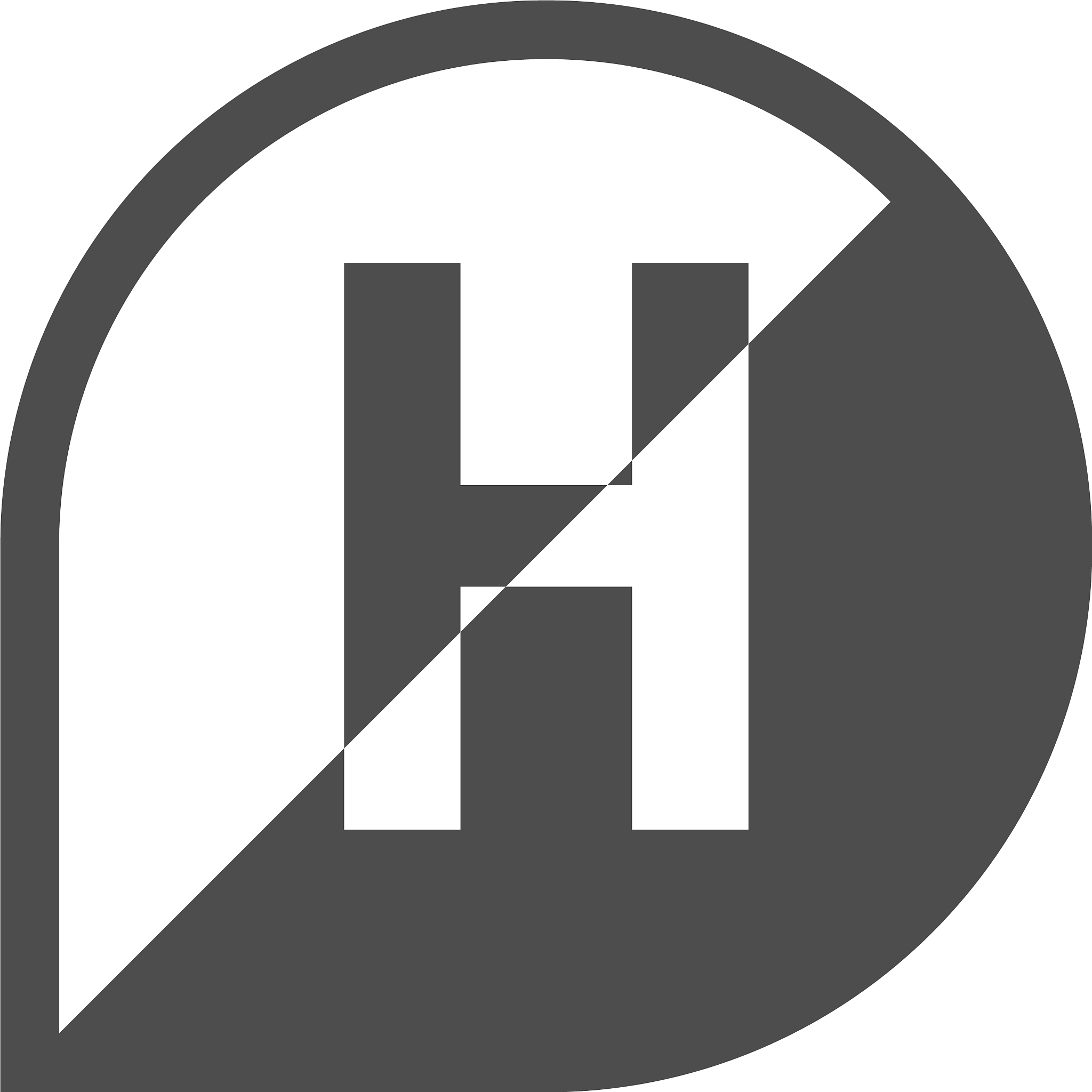 letter h logo icon flat design concept