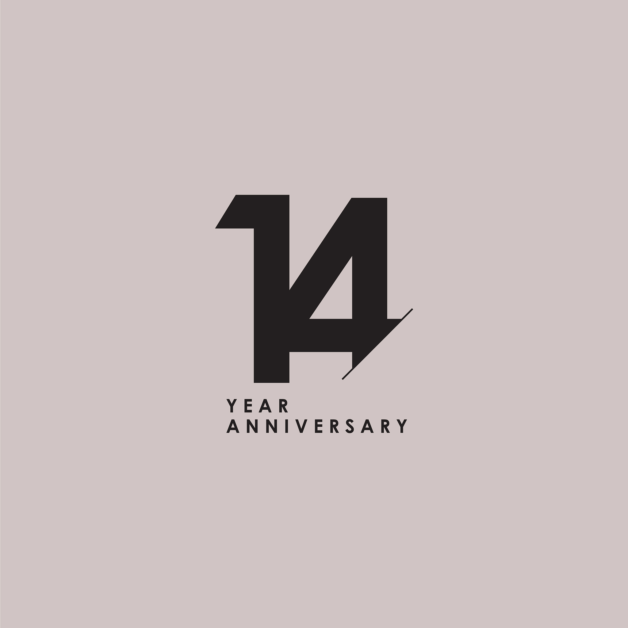 14 years anniversary celebration template design