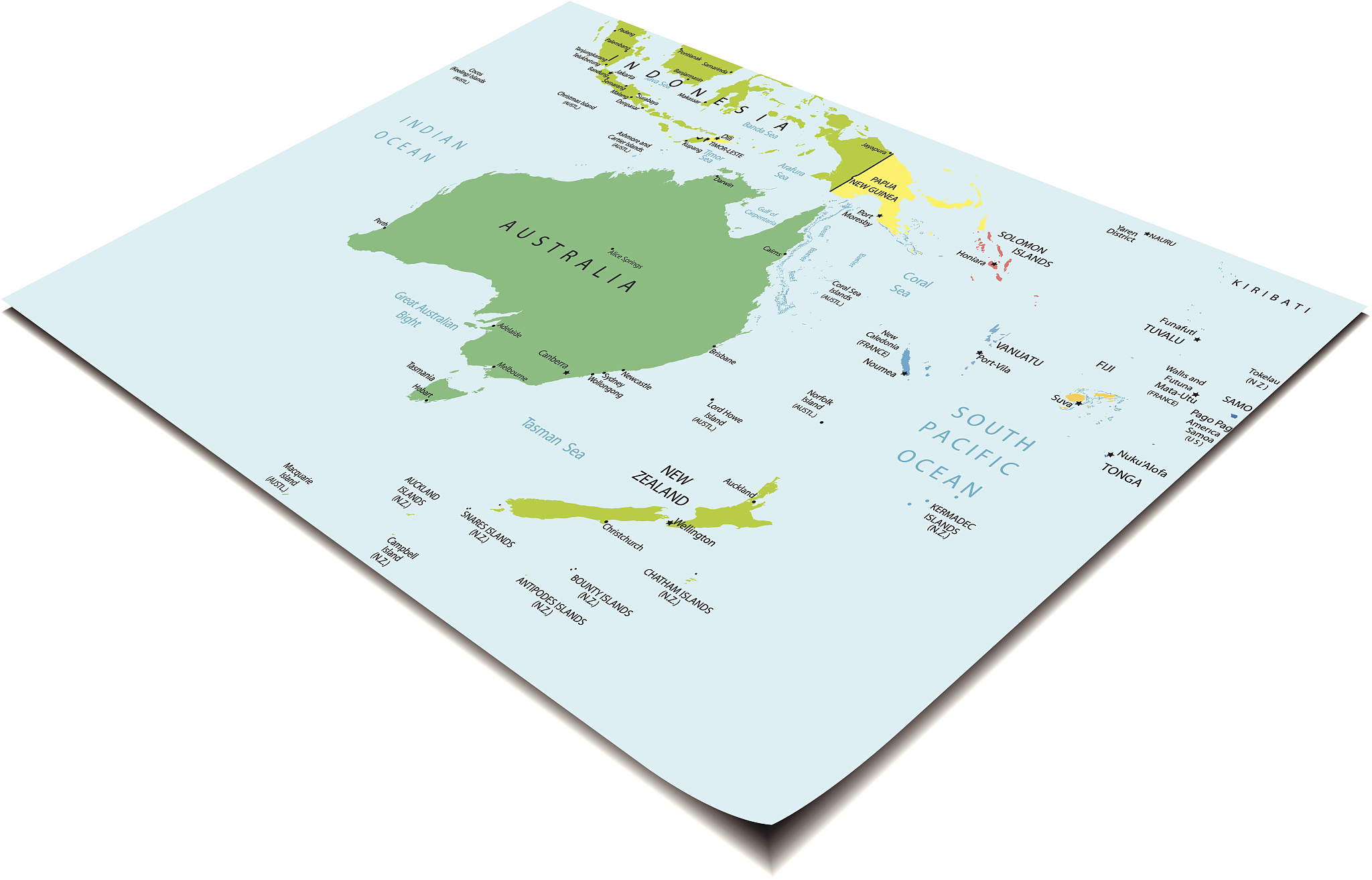 australia and oceania map