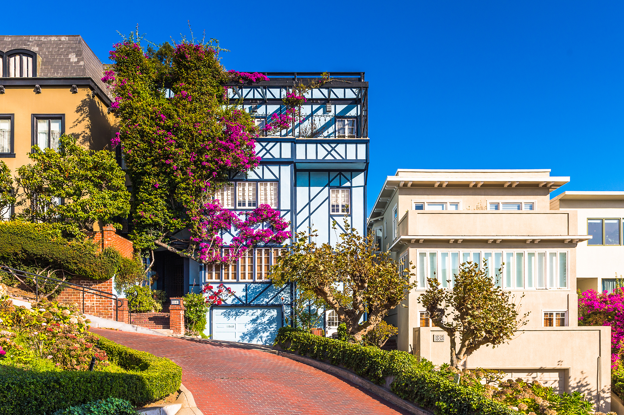 famous wavy lombard street on russian hill in san francisco. sf 