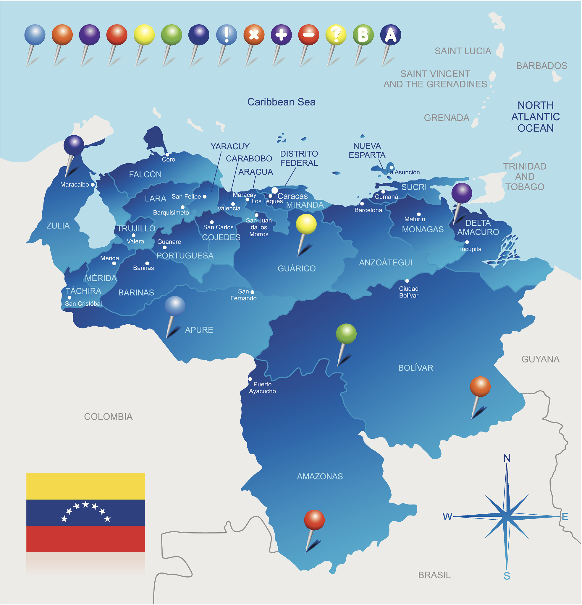 map of venezuela