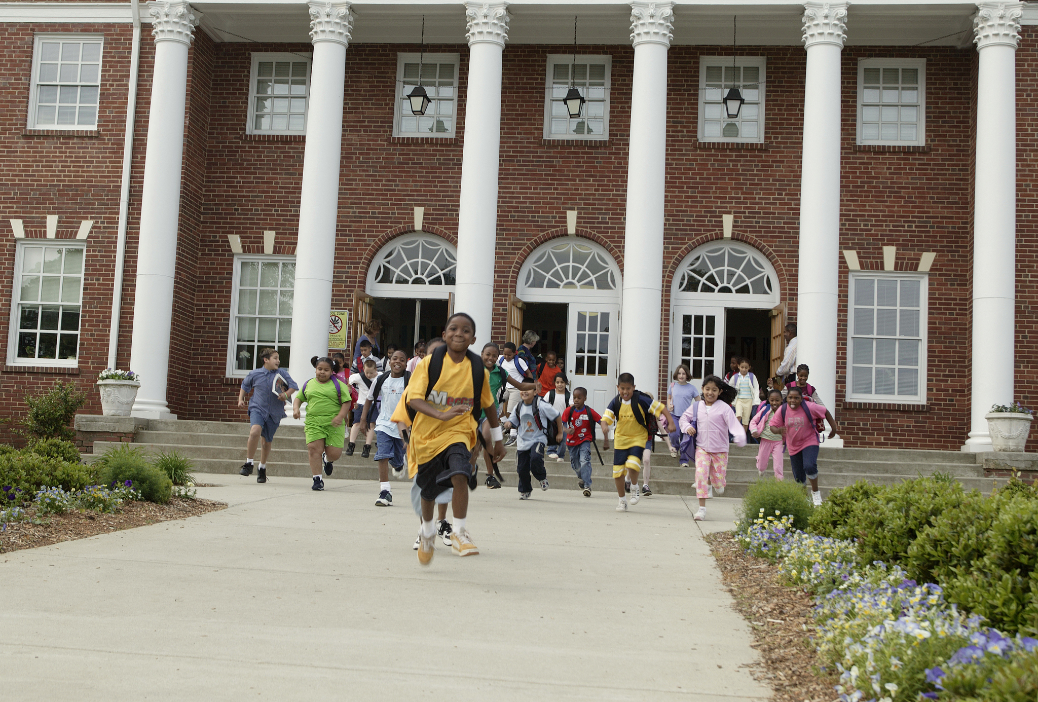 students leaving school
