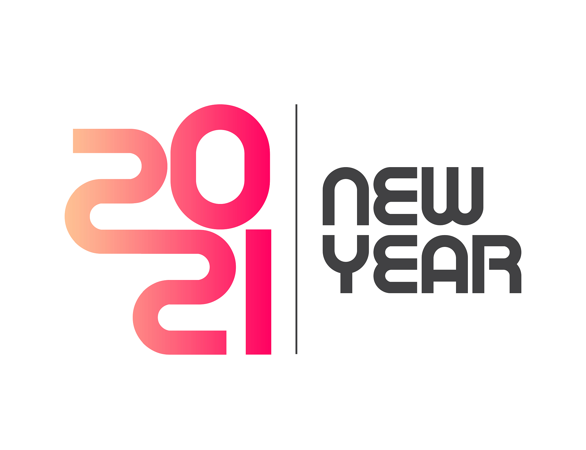 2021 new year logo. holiday greeting card. vector illustration. 