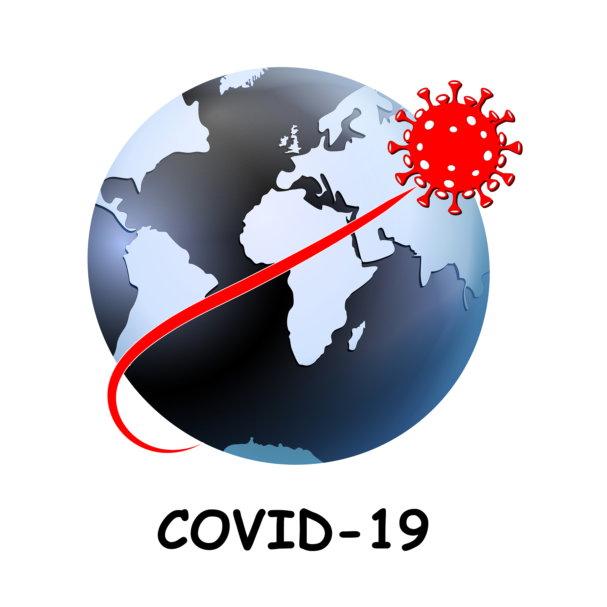 coronavirus. virus flying over the world map designed as an eart