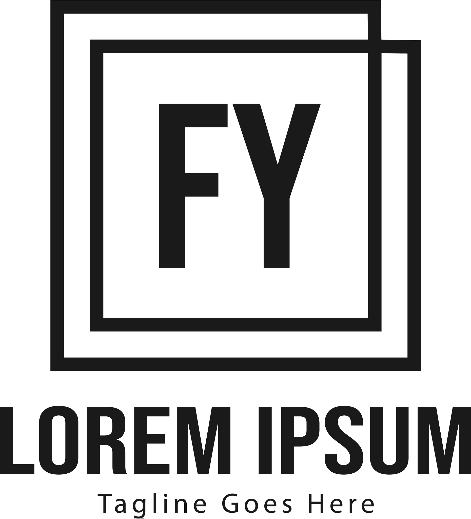 initial fy logo template with modern frame