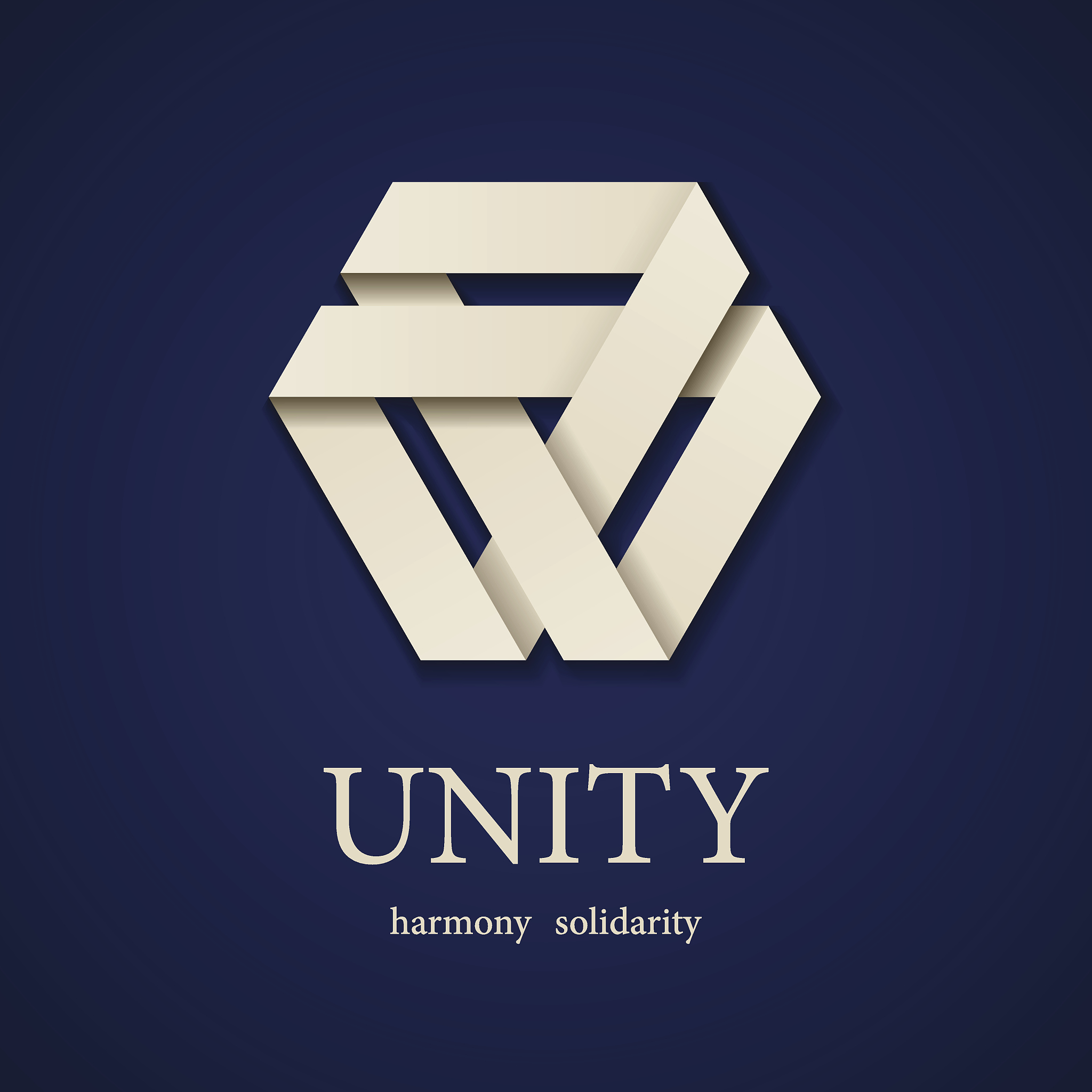 unity paper triangle icon design template