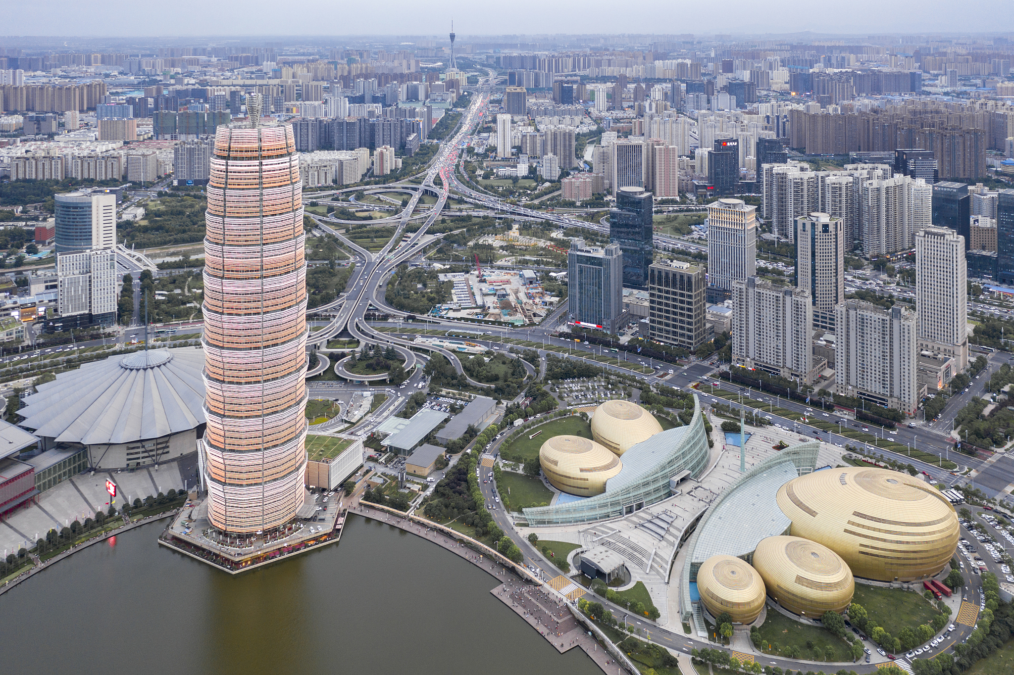 郑州cbd金融中心航拍图