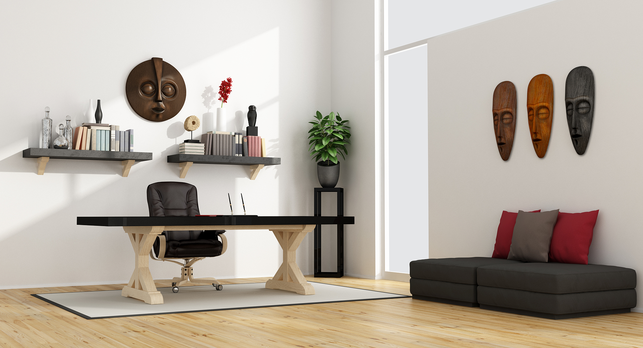 home office in retro style