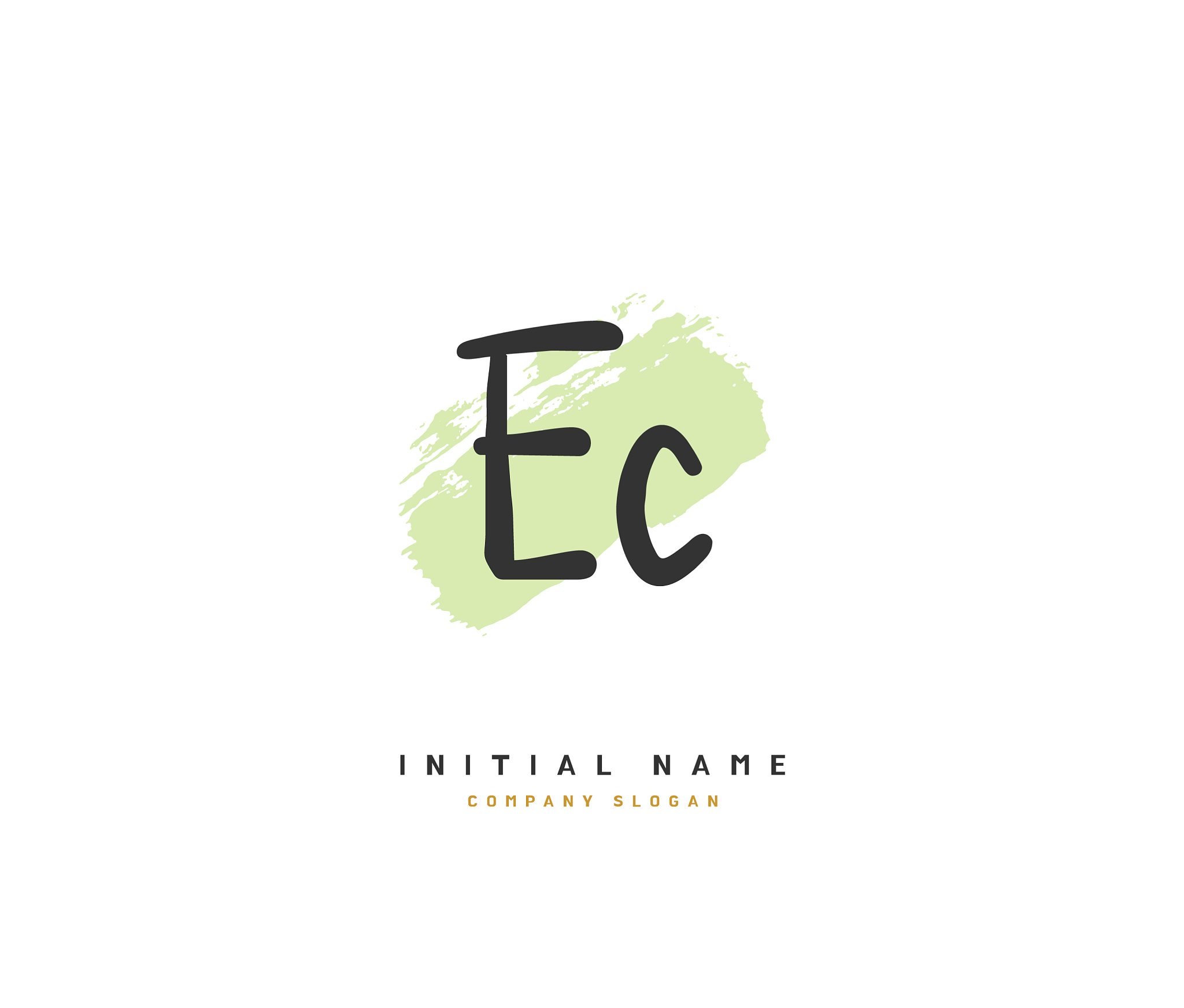 e c ec beauty initial logo handwriting logo of