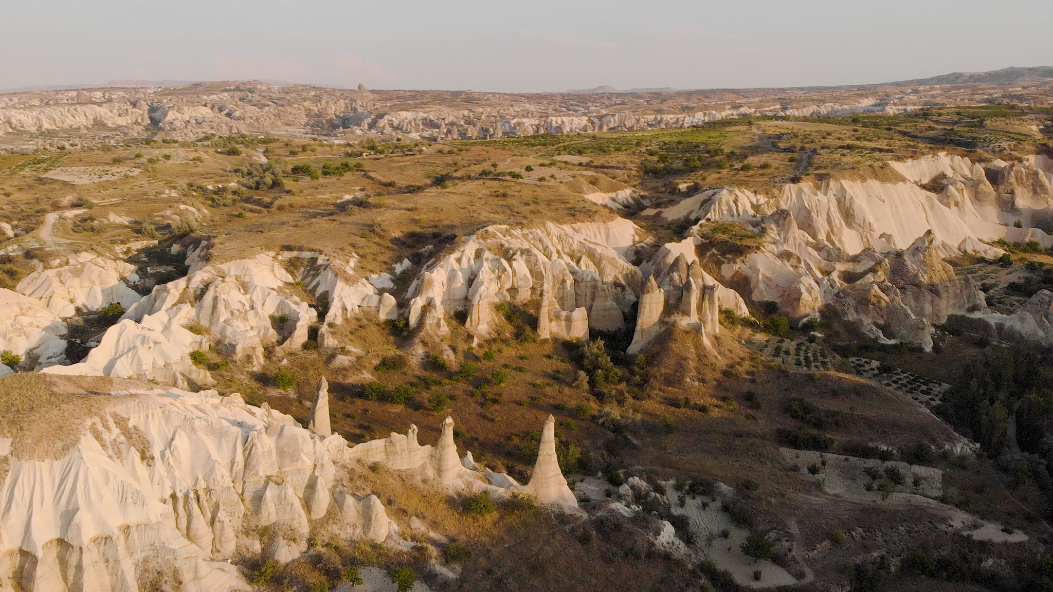aerial view of iconic cappadocian desert scenes